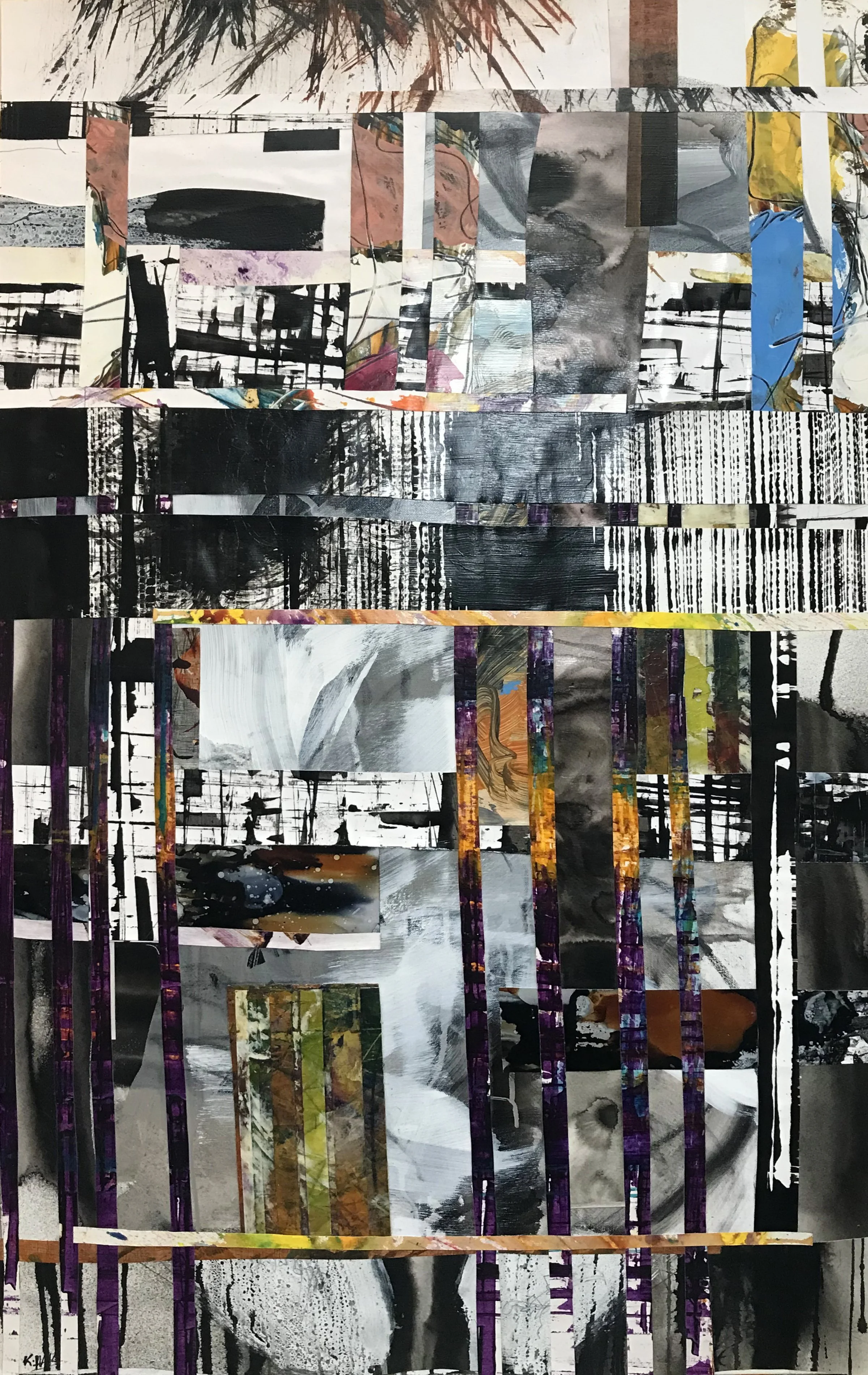 
Dance Amongst The Cosmos Disjointed Reality, 48" x 30,"  Oil, Acrylic, Ink, Graphite, Mixed Media Paper On Canvas, 2024