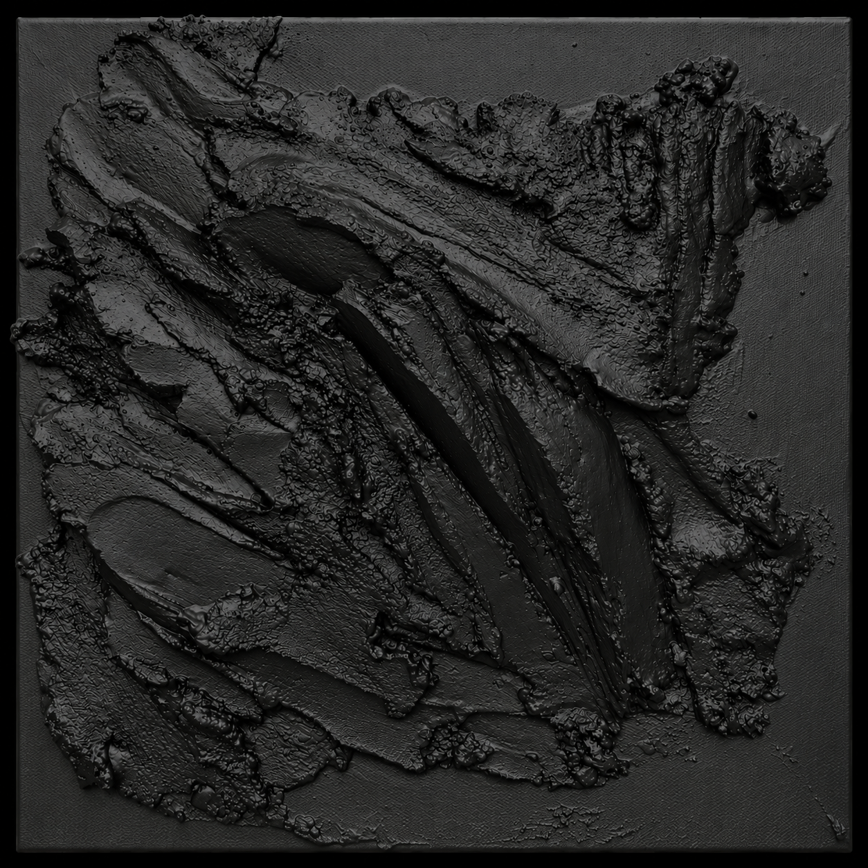 Excavating Through Time, Now Is There, 12" x 12,"  Concrete, Sika Fortifier, Mortar Mix, Acrylic, On Canvas, 2026