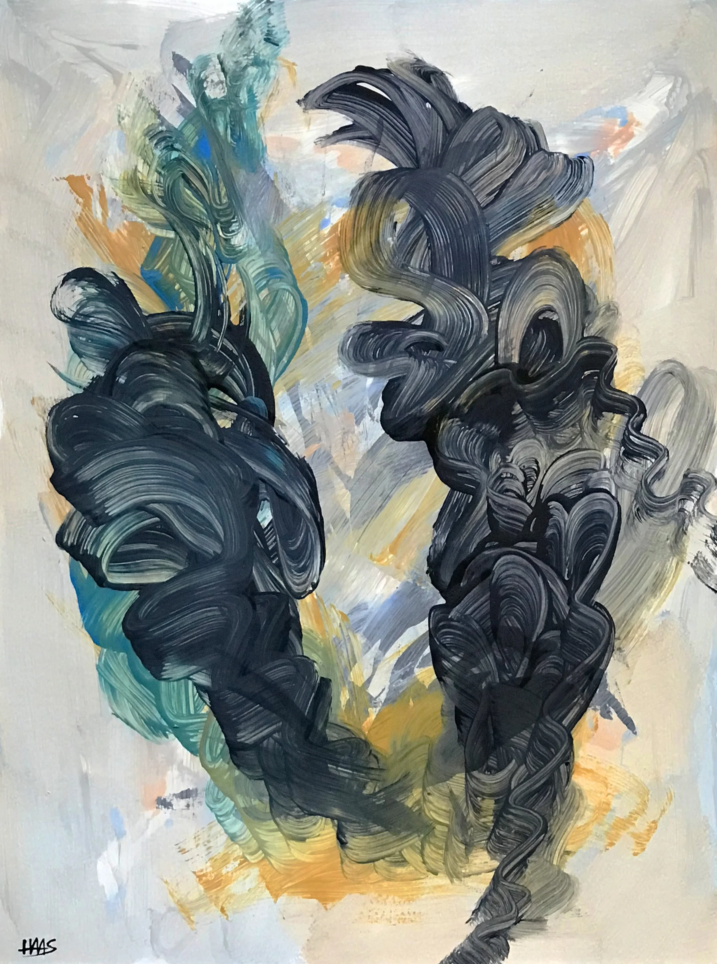 Seen & Unseen, #460, 24" x 19,"  Oil & Ink On Paper, 2022