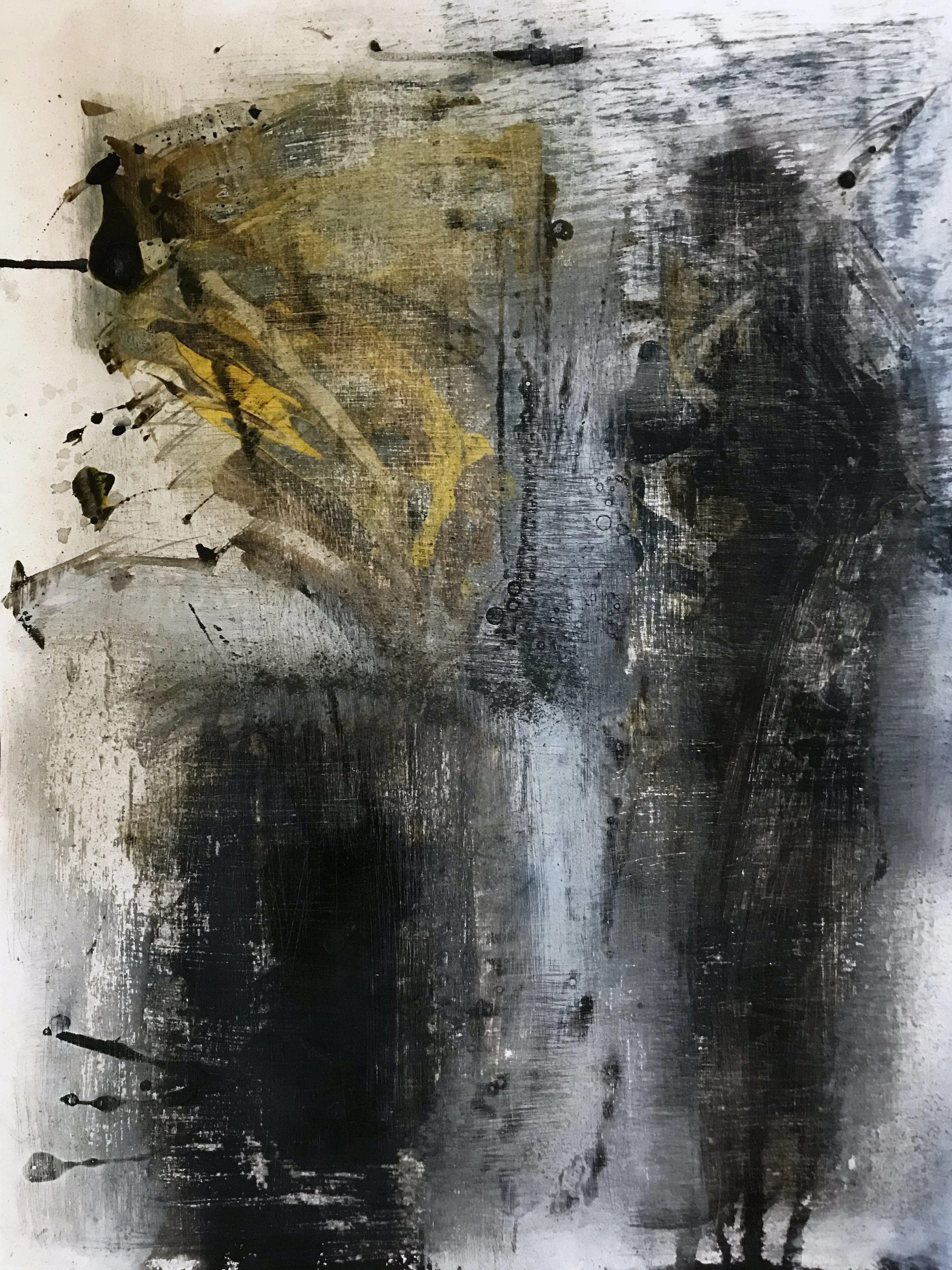 Worn & Torn, #2, 24" x 19,"  Oil & Ink On Paper, 2021