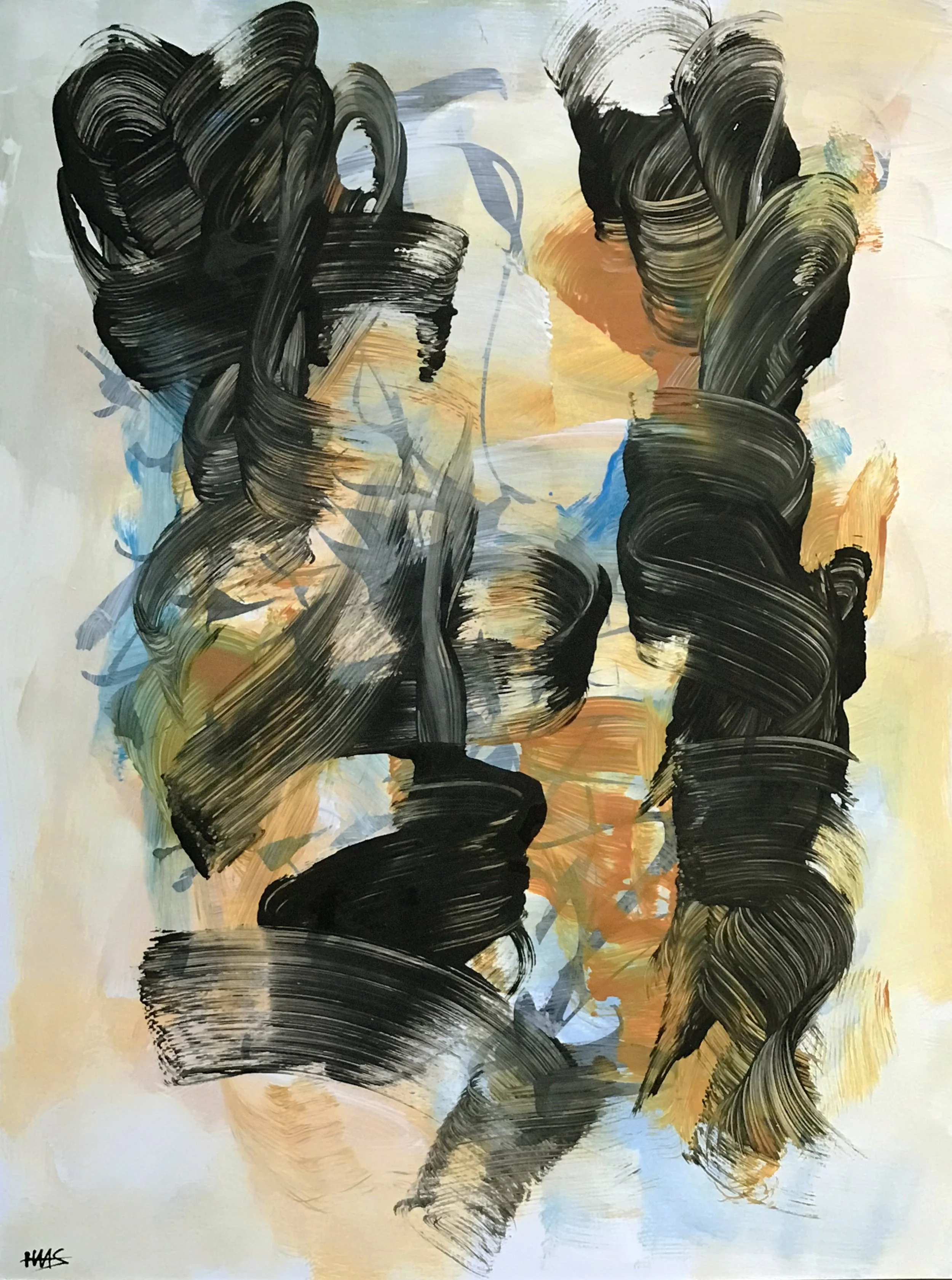Seen & Unseen, #429, 24" x 19,"  Oil & Ink On Paper, 2022