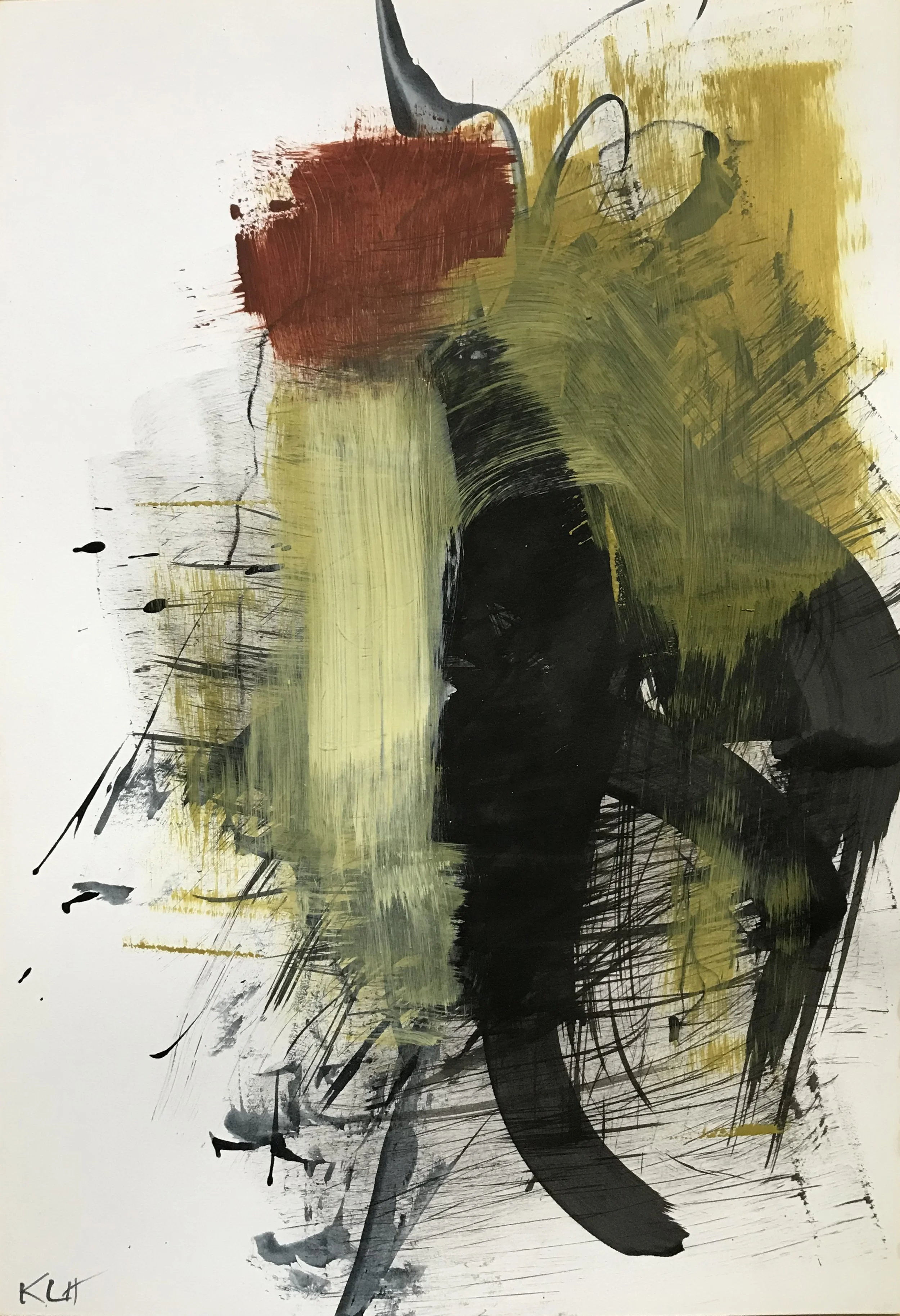 Playful Reality, #20, 17" x 11,"  Oil & Ink On Paper, 2022