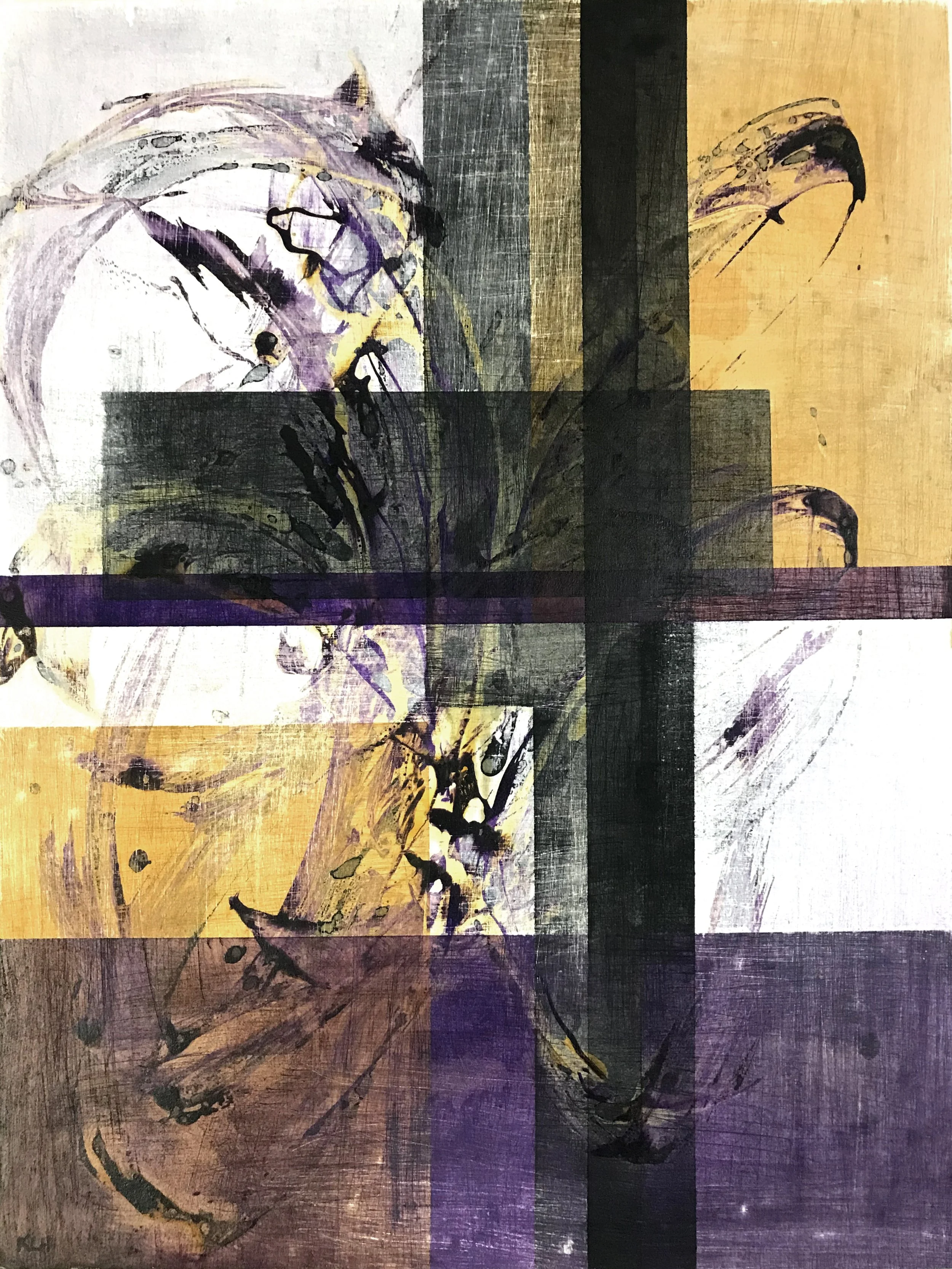 W an T , #123, 24" x 19,"  Oil & Ink On Paper, 2021