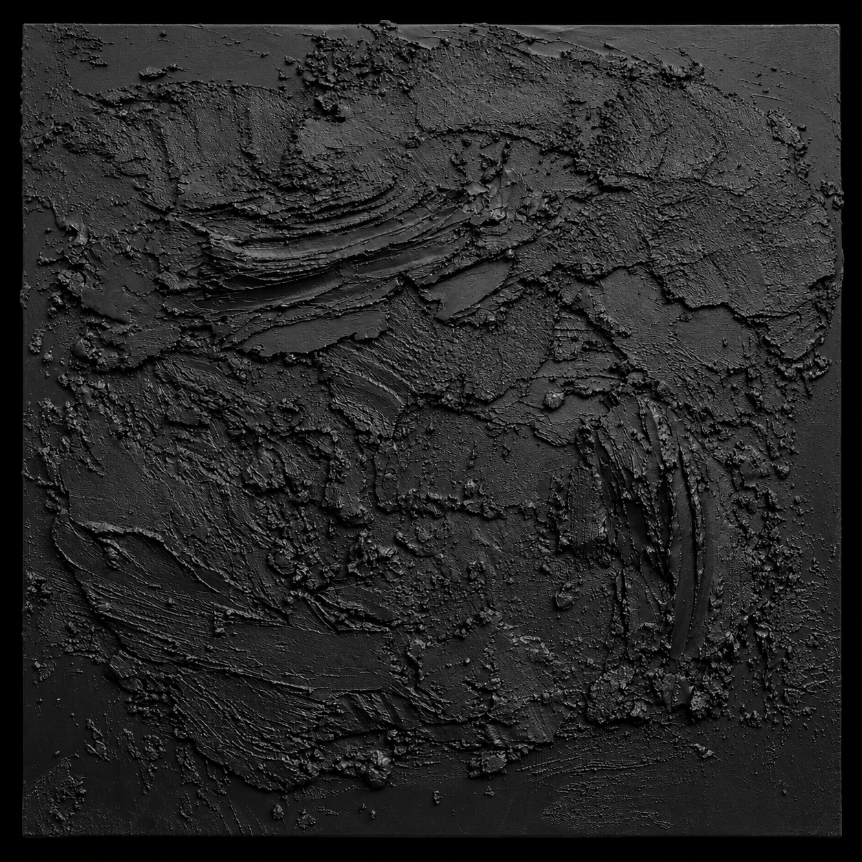 Excavating Through Time, When Through Time, 36" x 36,"  Concrete, Sika Fortifier, Mortar Mix, Acrylic, On Canvas, 2026