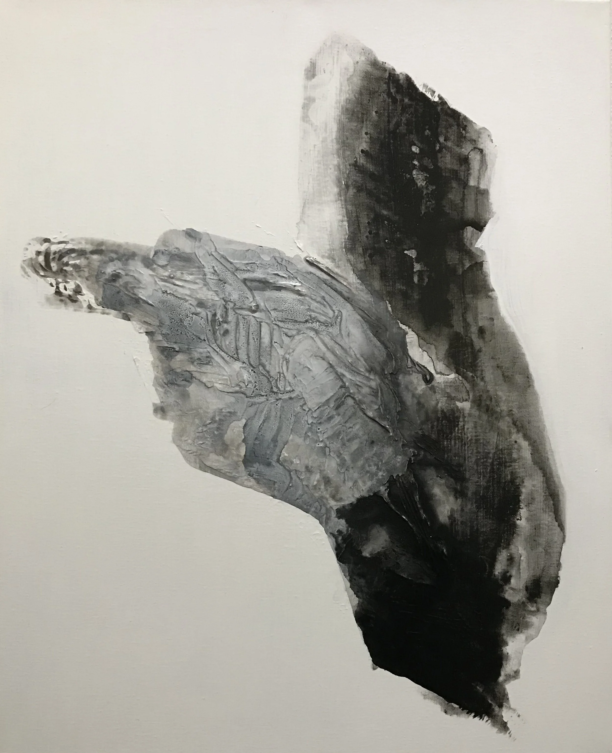 Series #17, Peaceful #2, 20" x 16,"  Acrylic, Impasto On Canvas, 2024