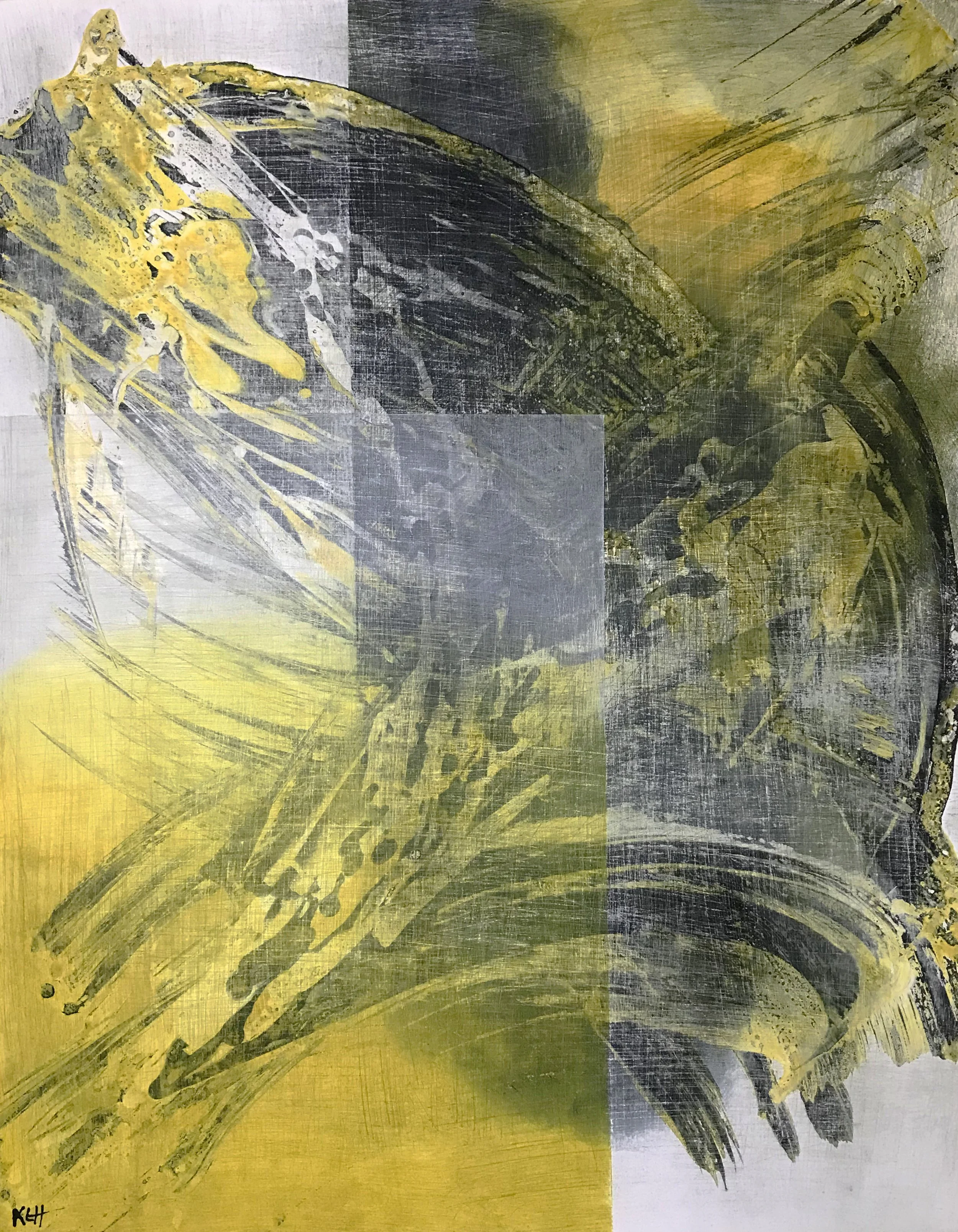 Worn & Torn, #52, 24" x 19,"  Oil & Ink On Paper, 2021