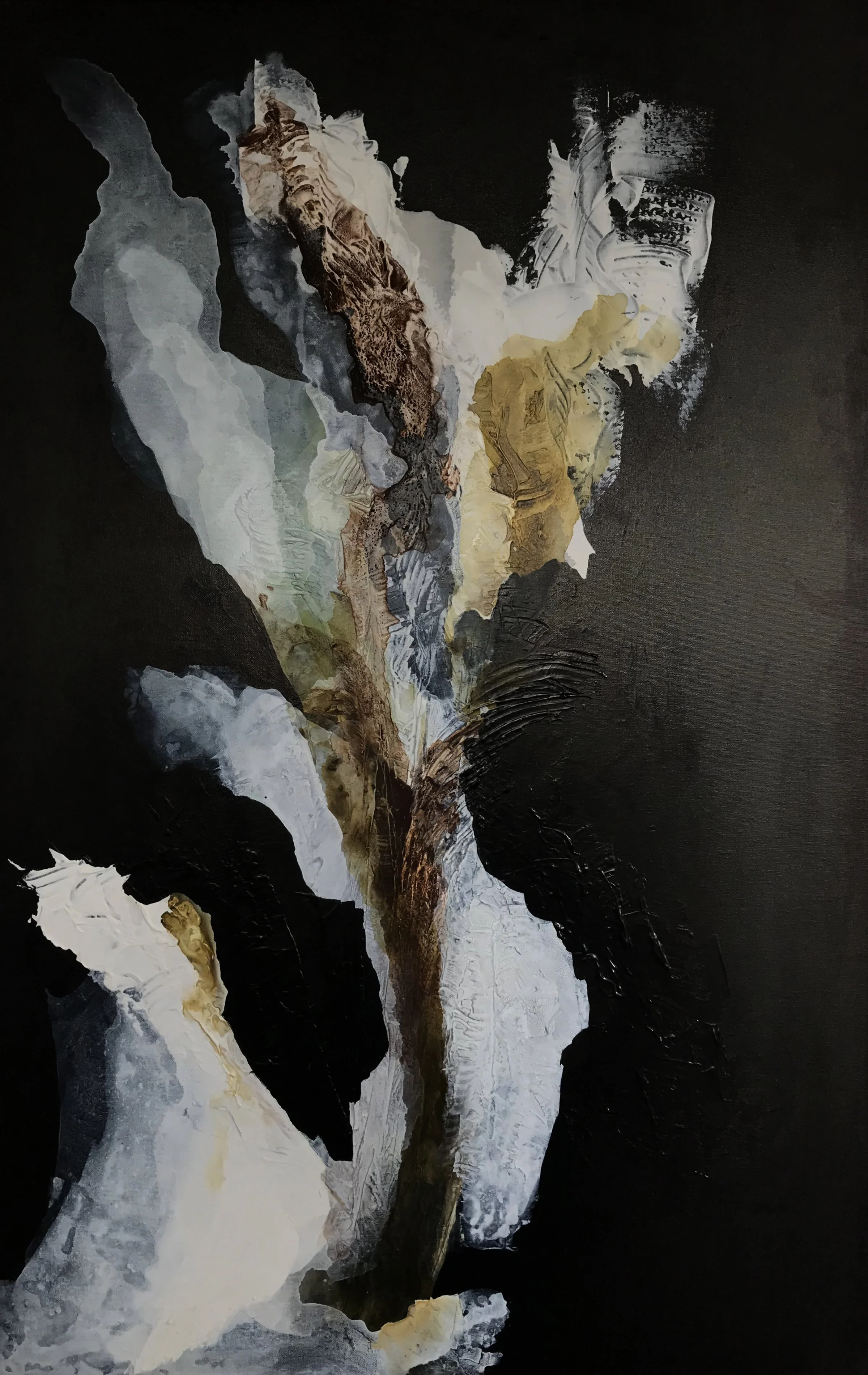 Series #17, To Be Cont...., 48" x 30,"  Acrylic, Impasto On Canvas, 2024