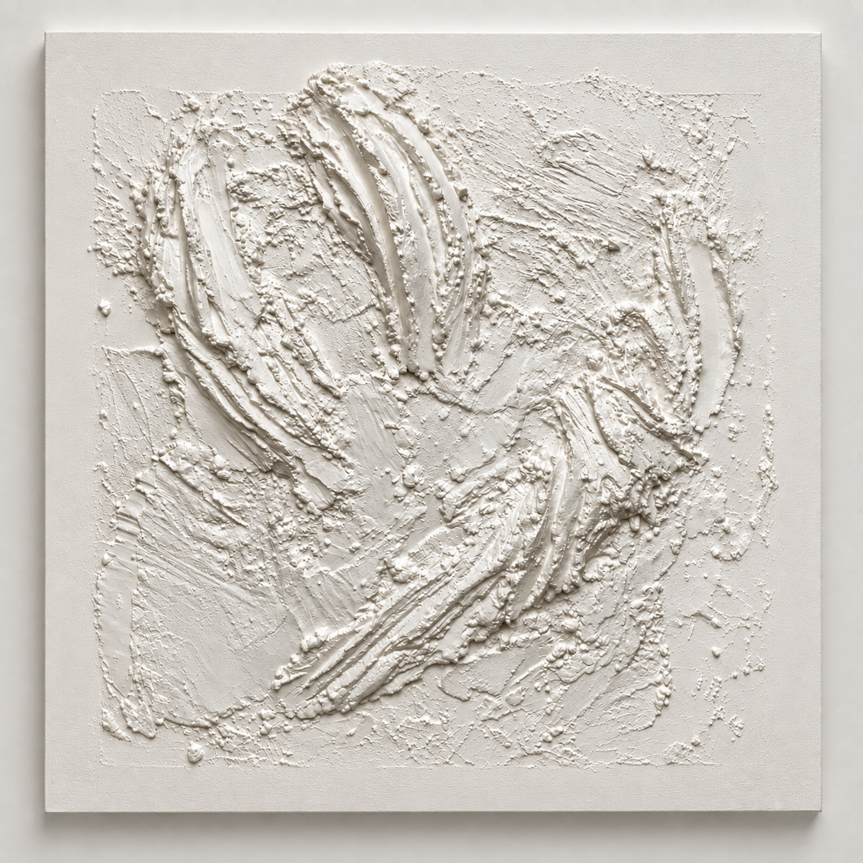 Excavating Through Time, Memories Long Ago, 36" x 36,"  Concrete, Sika Fortifier, Mortar Mix, Acrylic, On Canvas, 2026