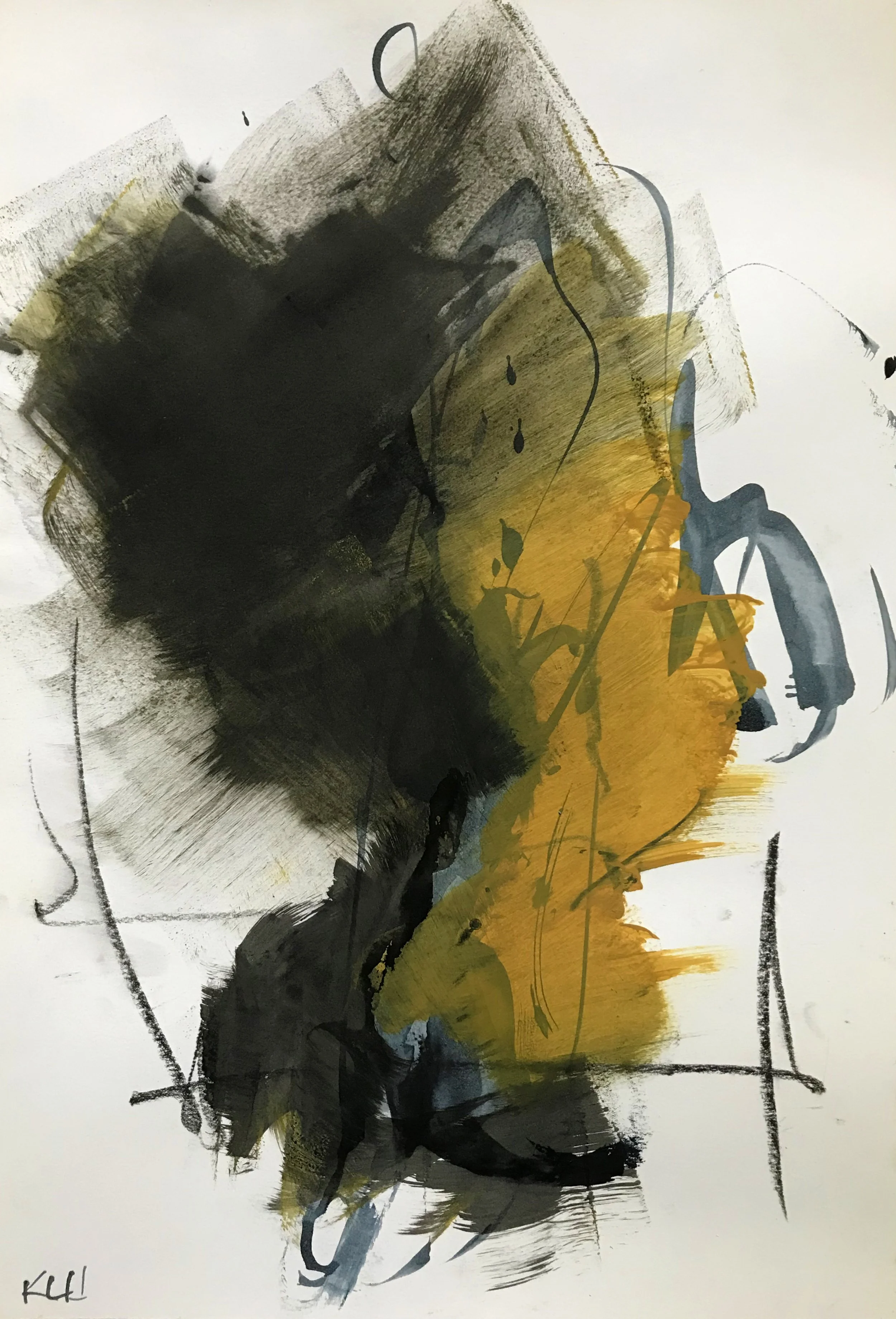 Playful Reality, #18, 17" x 11,"  Oil & Ink On Paper, 2022