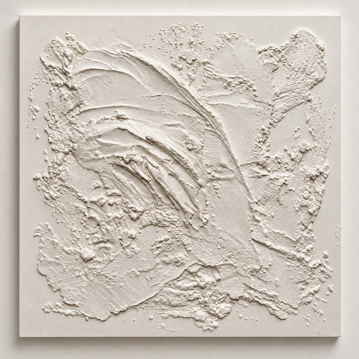 Excavating Through Time, Keeper Of Time, 24" x 24,"  Concrete, Sika Fortifier, Mortar Mix, Acrylic, On Canvas, 2026