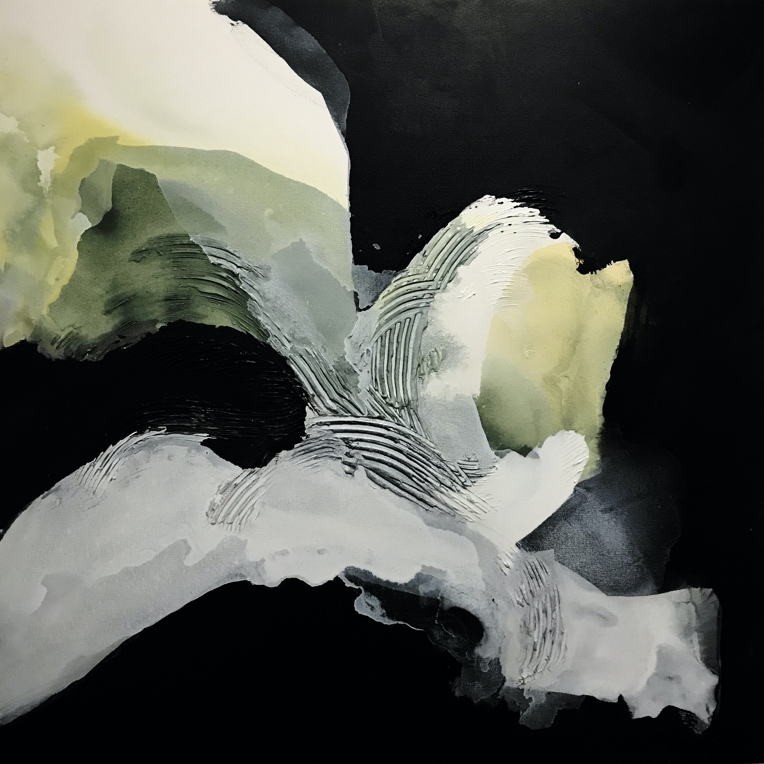 Series #17, Inward, 36" x 36,"  Acrylic, Impasto On Canvas, 2024