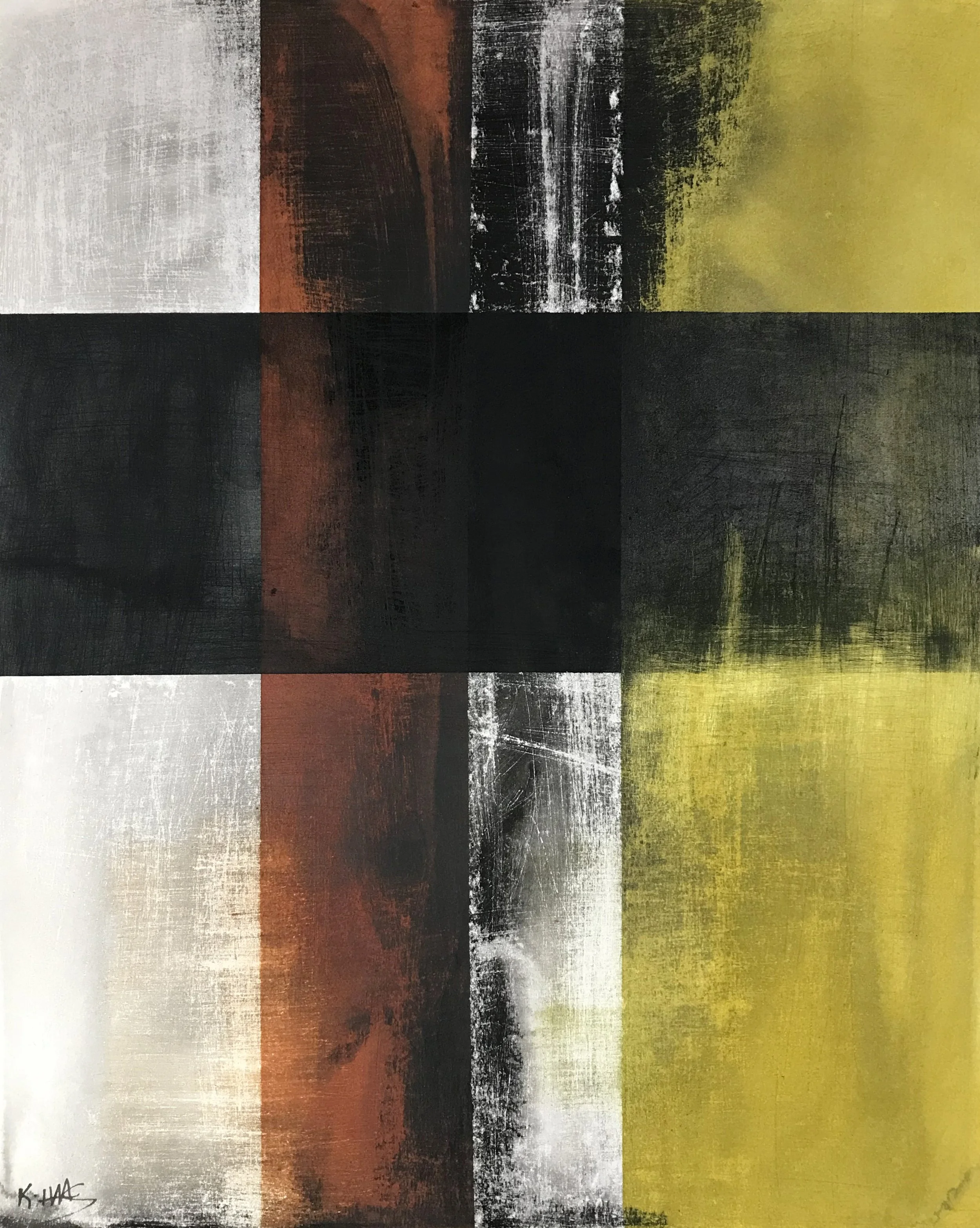 W an T , #119, 24" x 19,"  Oil & Ink On Paper, 2021