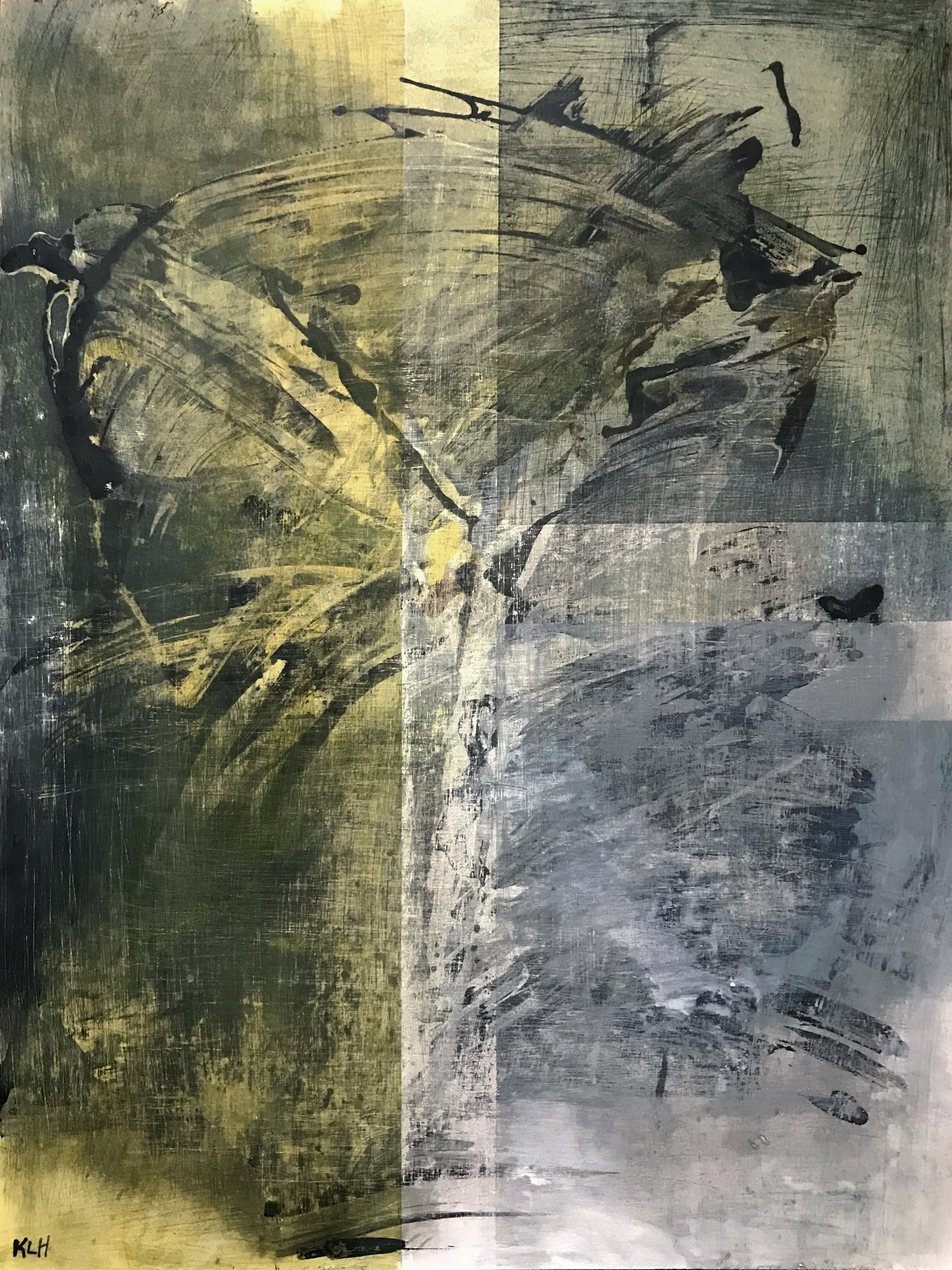 Worn & Torn, #10, 24" x 19,"  Oil & Ink On Paper, 2021