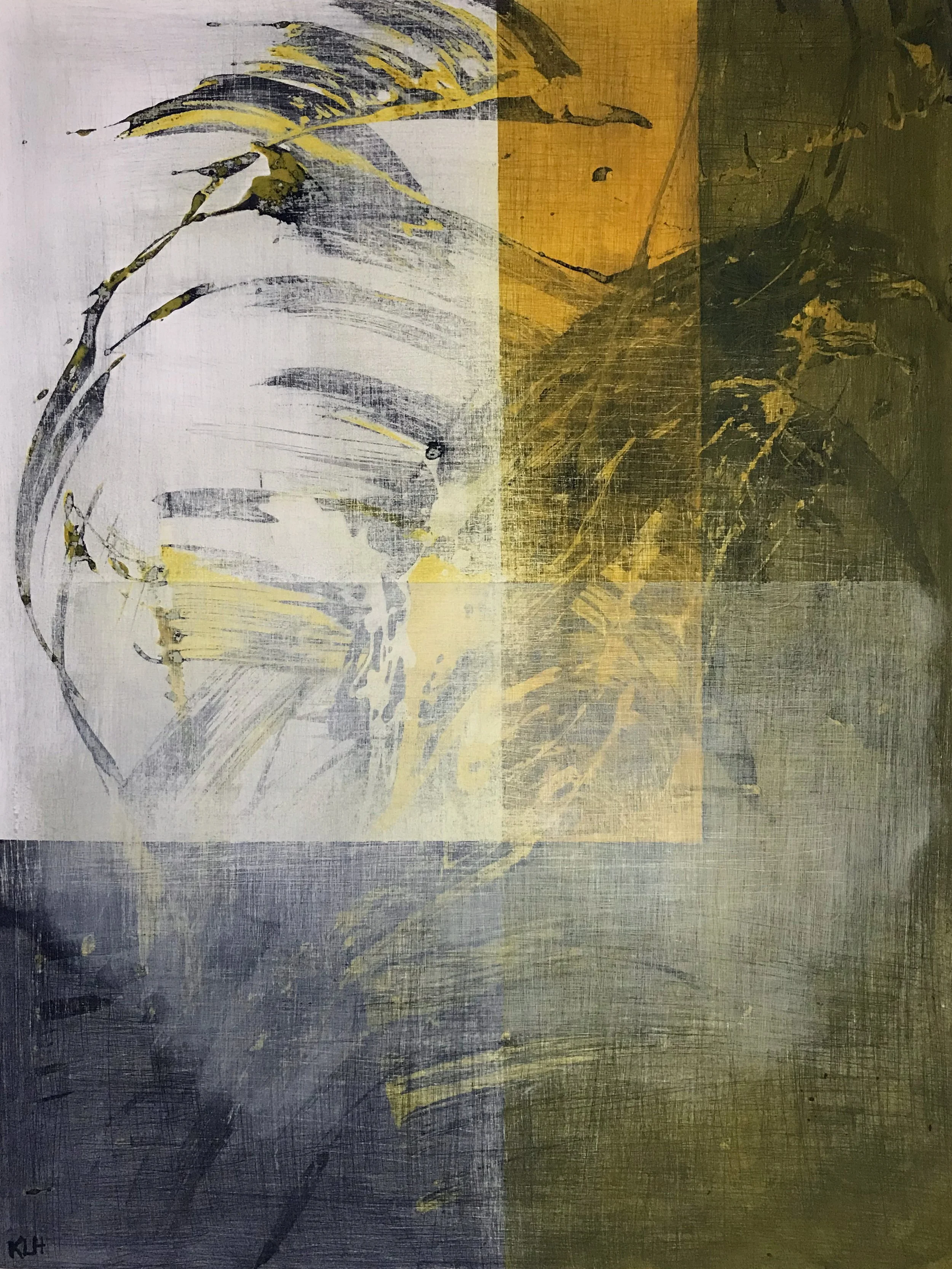 Worn & Torn, #48, 24" x 19,"  Oil & Ink On Paper, 2021