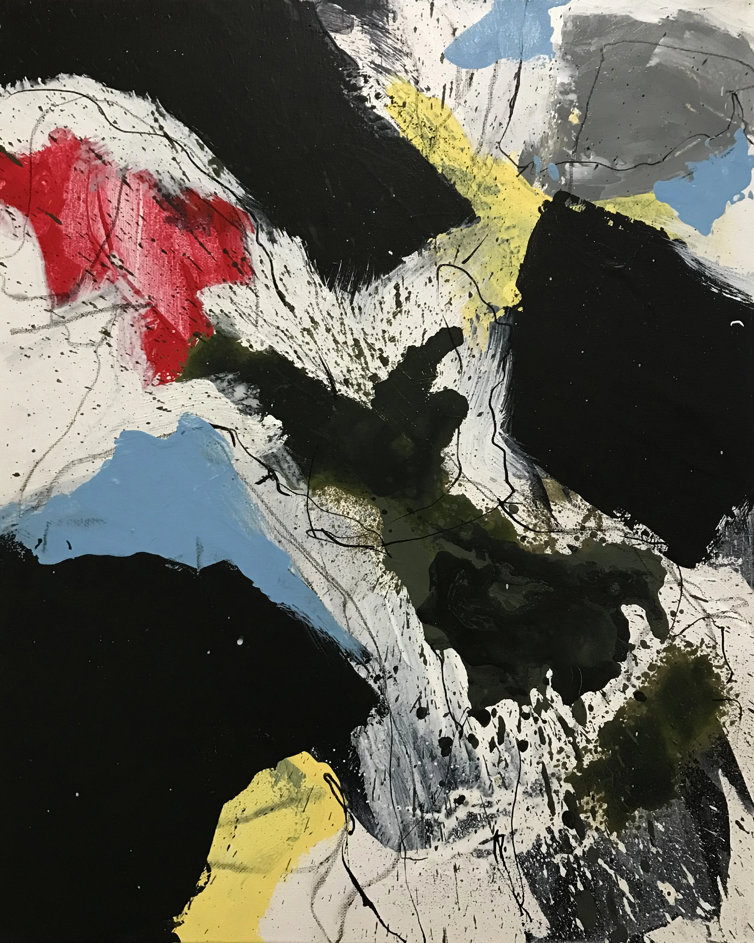 Series 16, Fanatic Longing, 20" x 16,"  Acrylic And Charcoal On Canvas, 2023