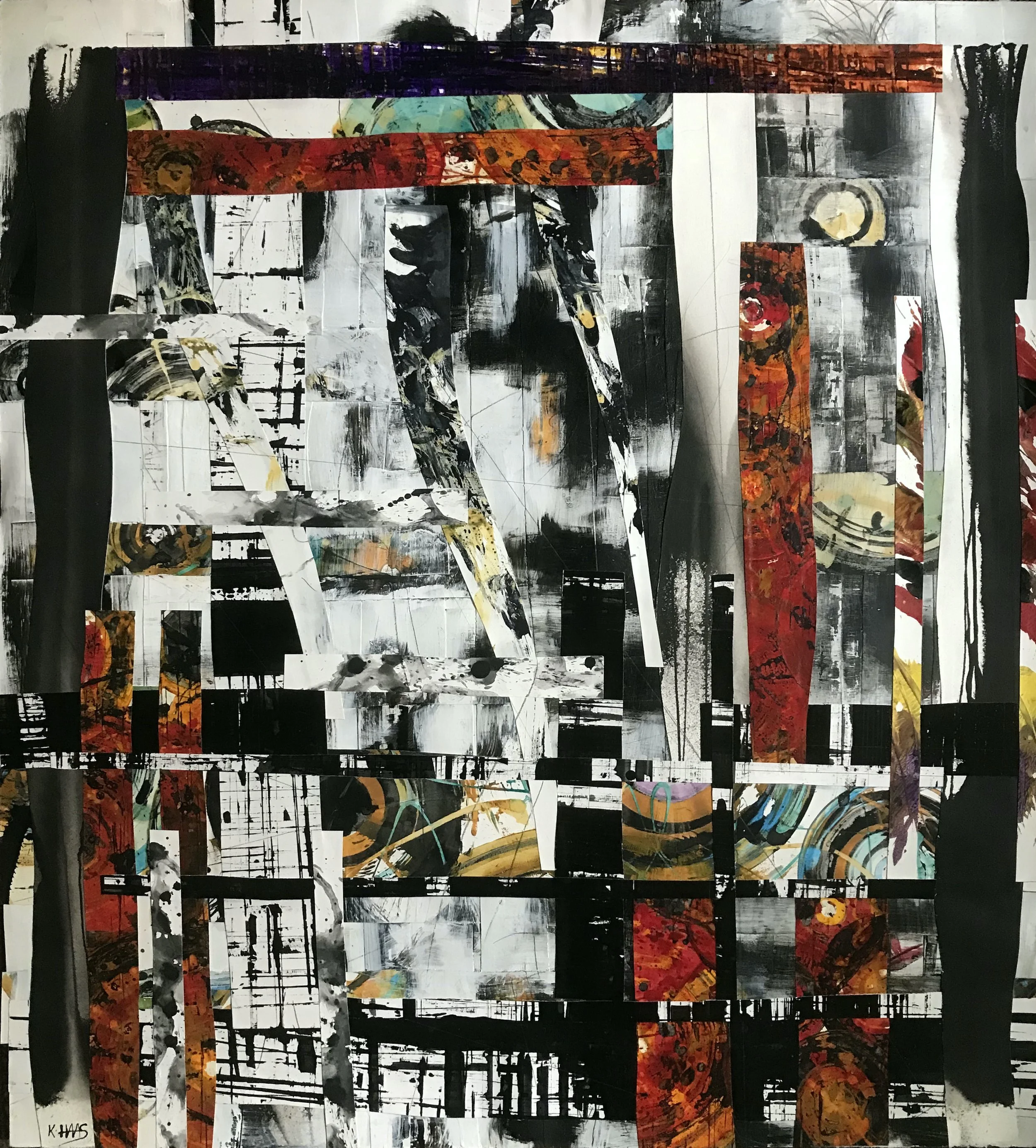 Unseen Disjointed Reality, 45" x 42,"  Oil, Acrylic, Ink, Graphite On Mixed Media Paper, 2021