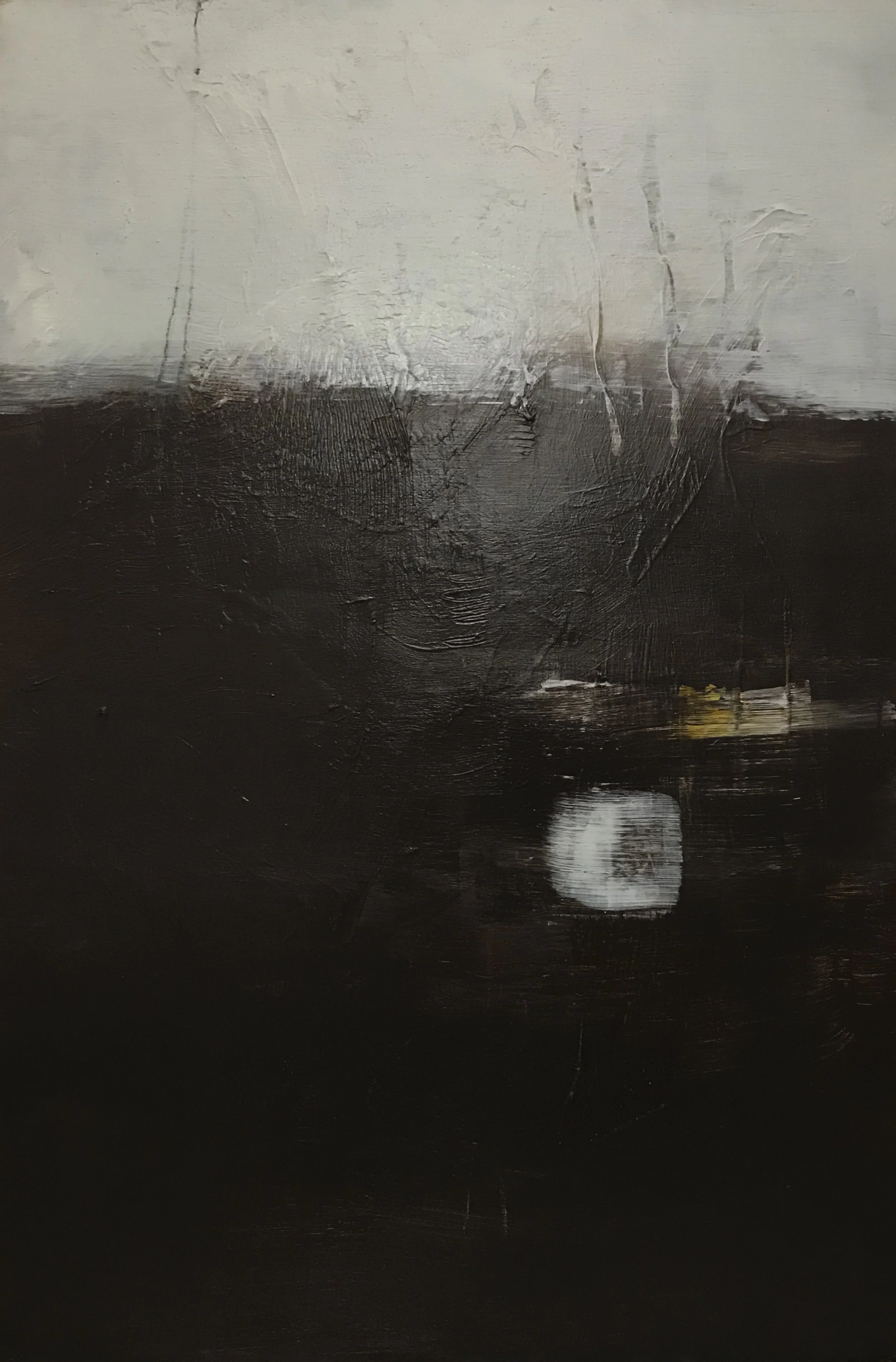 The Breath Of Memory, Exhaling , 36" x 24,"  Acrylic, Wax, Sand, Impasto, 2025