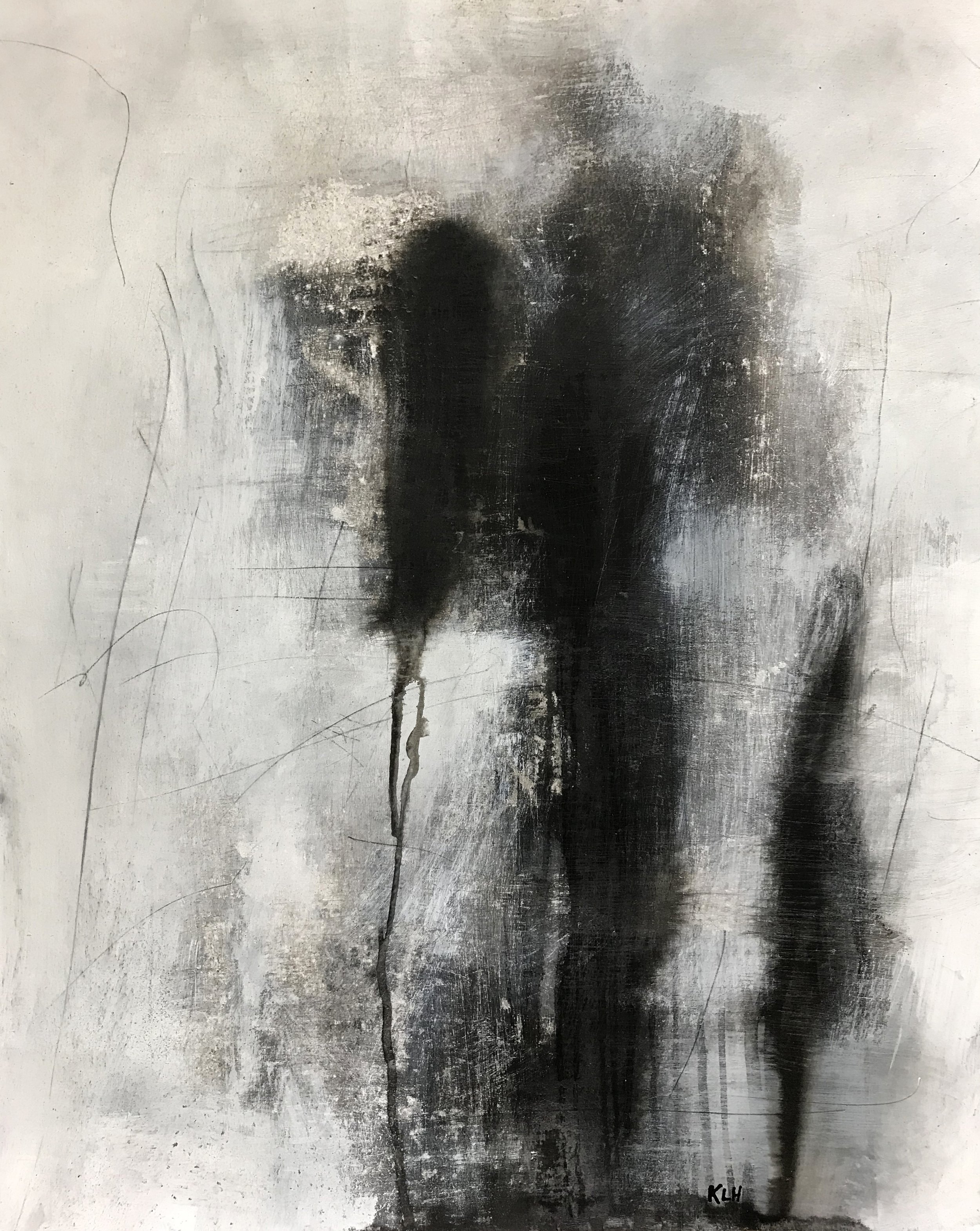 Worn & Torn, #1, 24" x 19,"  Oil & Ink On Paper, 2021