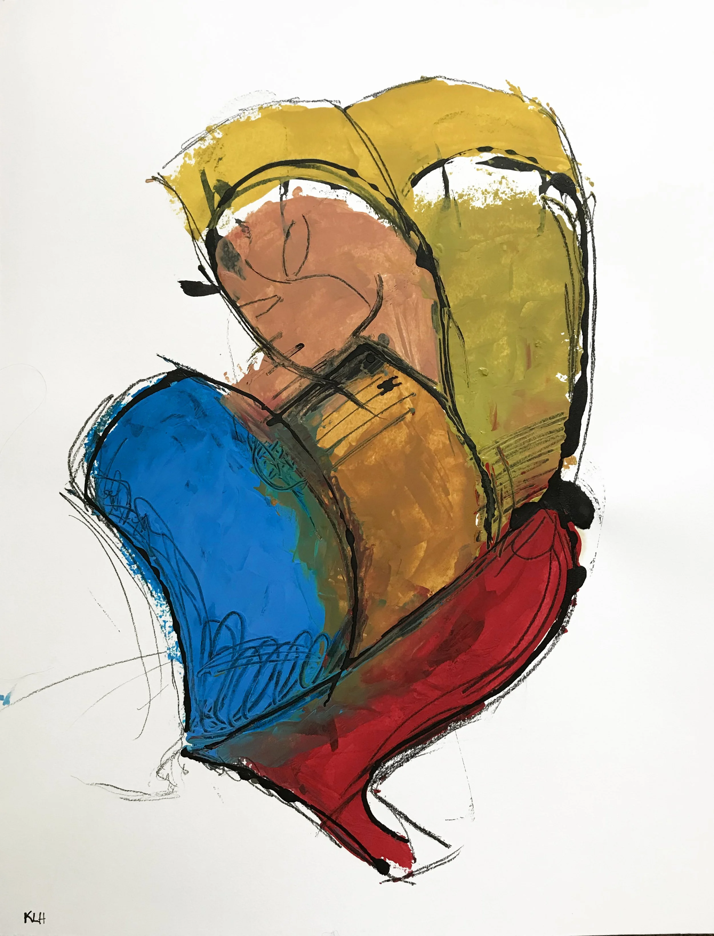 Playful Reality, #180, 24" x 19,"  Oil & Ink On Paper, 2022