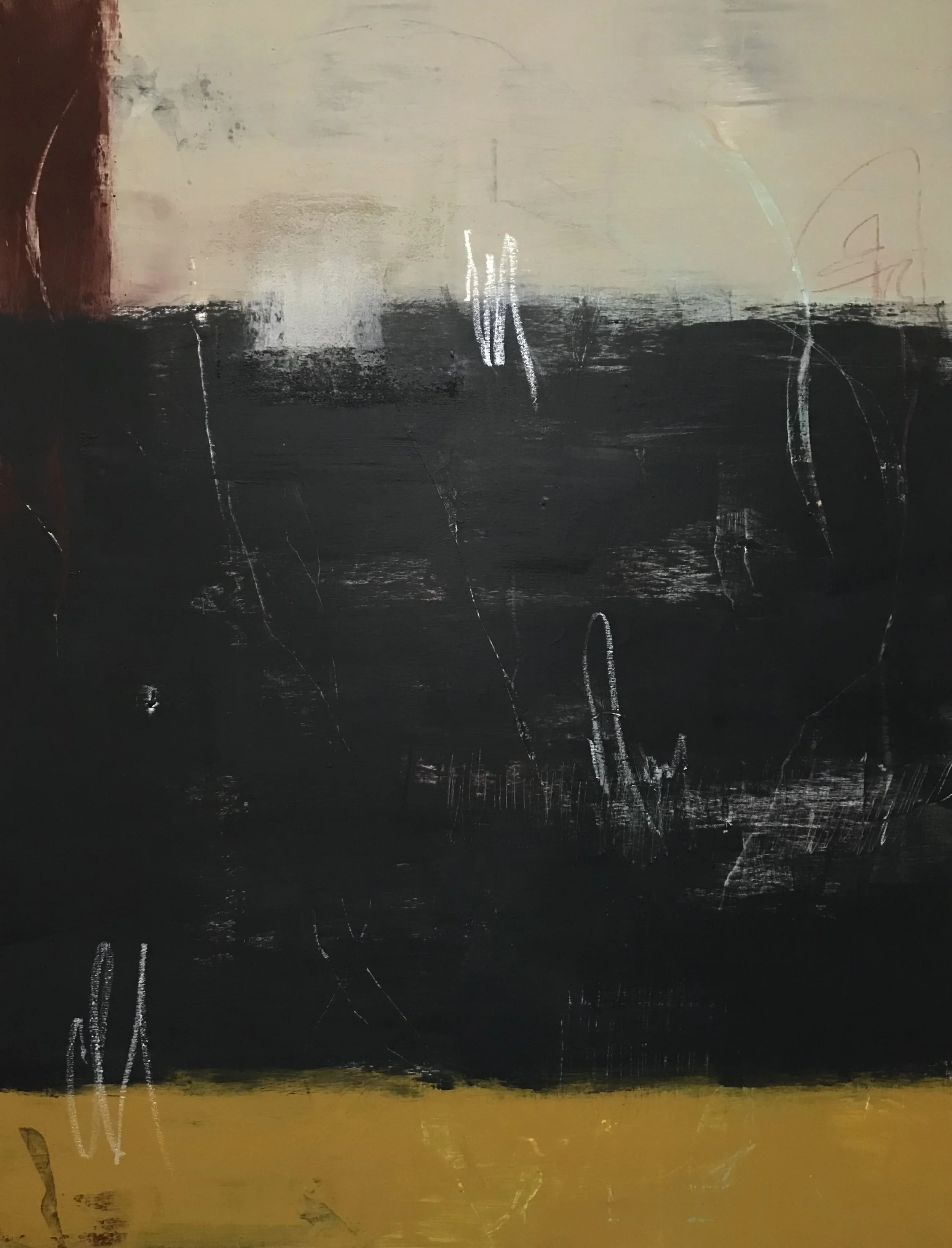 The Breath Of Memory, Belonging To Time, 40" x 30,"  Acrylic, Wax, Impasto, AcrylPro On Canvas, 2025