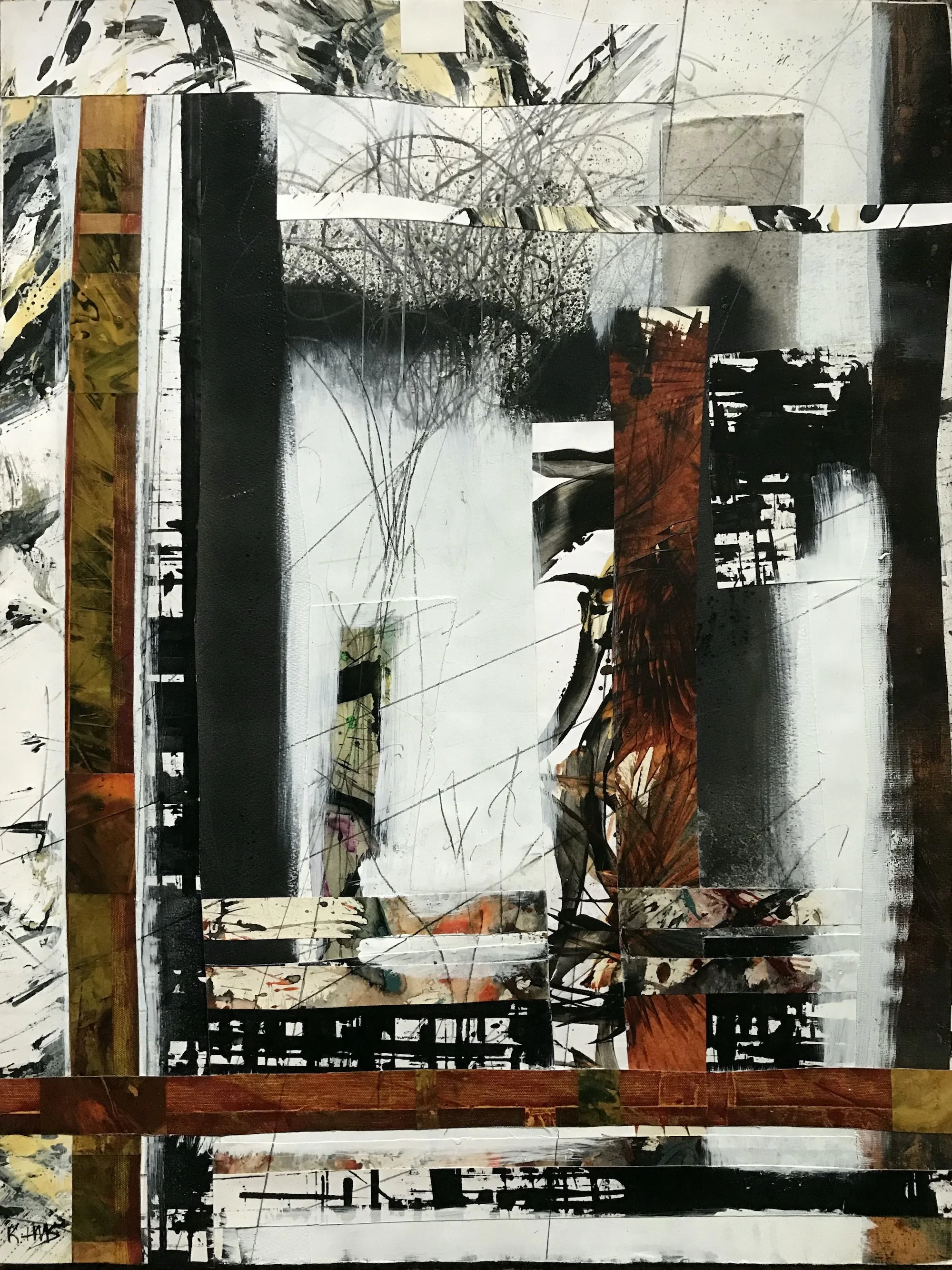 Orgasmic Disjointed Reality, 30" x 22,"  Oil, Acrylic, Ink, Graphite, Mixed Media Paper On Watercolor Paper, 2021