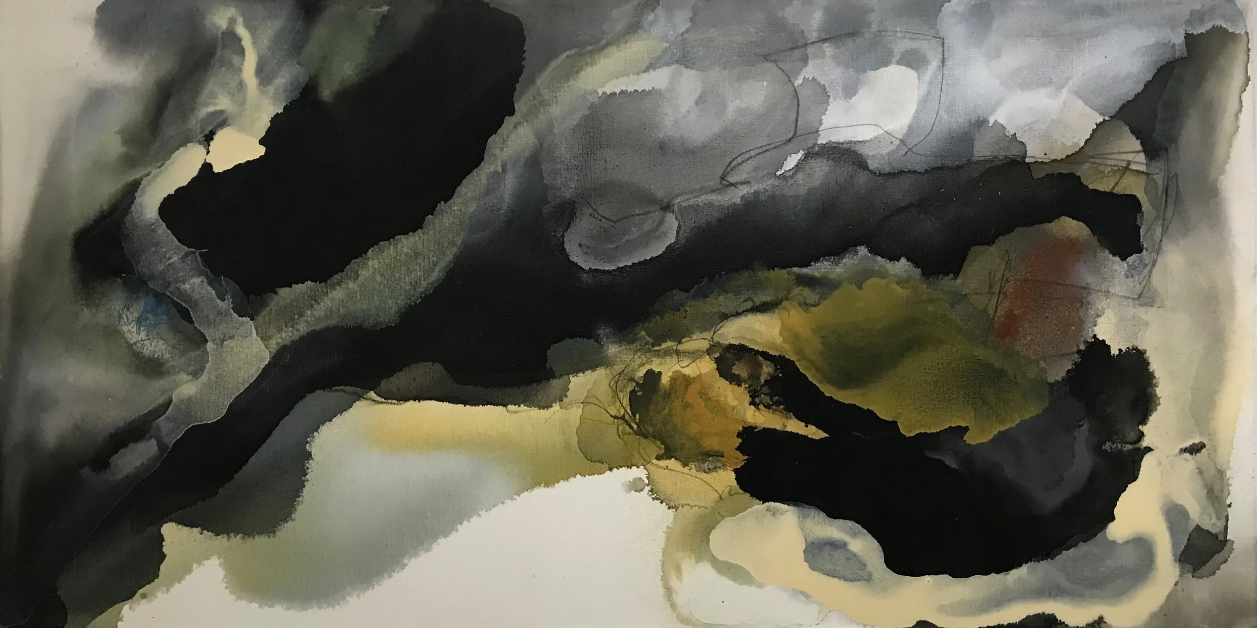 Series 16, Break These Chains, 24" x 48,"  Acrylic, Ink, Mineral Spirits On Canvas, 2023