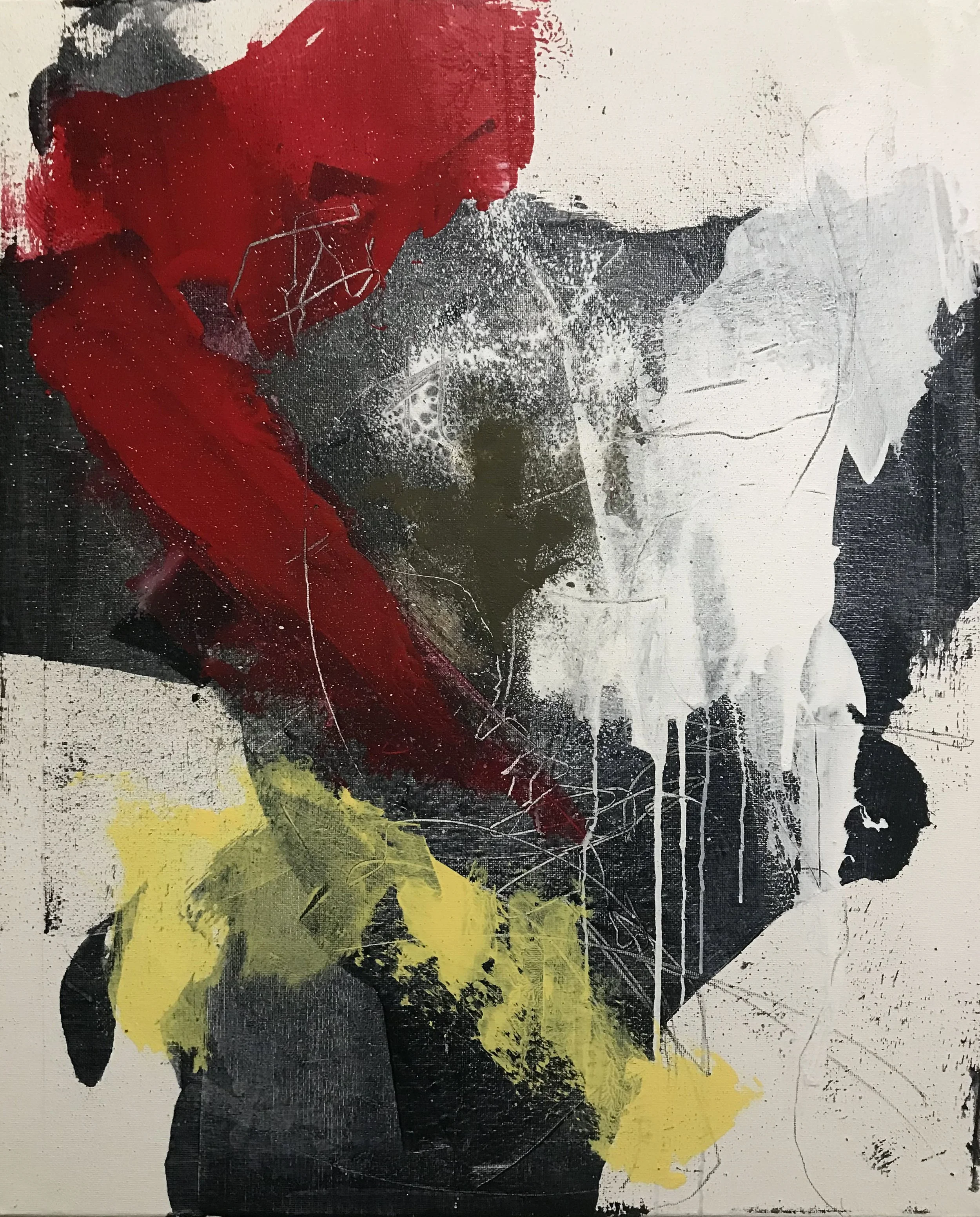 Series 16, It Matters Not, 20" x 16,"  Acrylic And Charcoal On Canvas, 2023