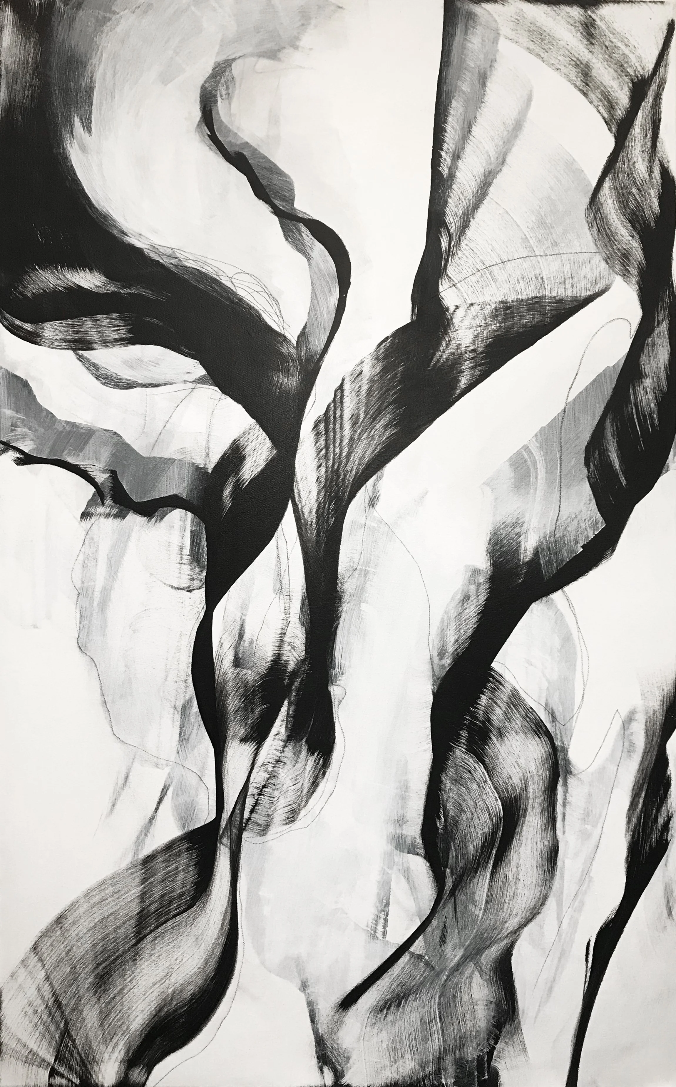 Series #17, From Out Of Nowhere, 48" x 30,"  Acrylic On Canvas, 2024