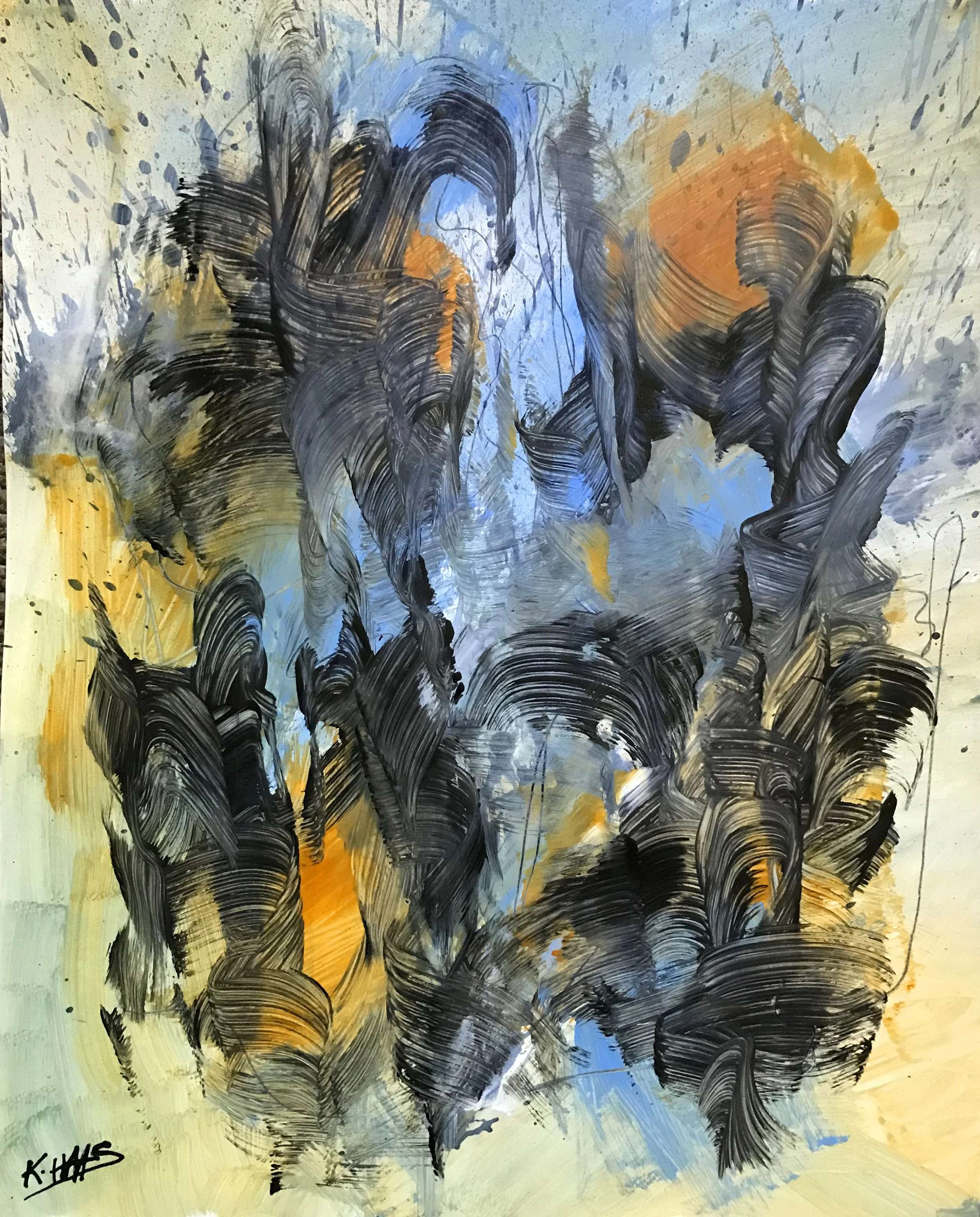 Seen & Unseen, #495, 24" x 19,"  Oil & Ink On Paper, 2022