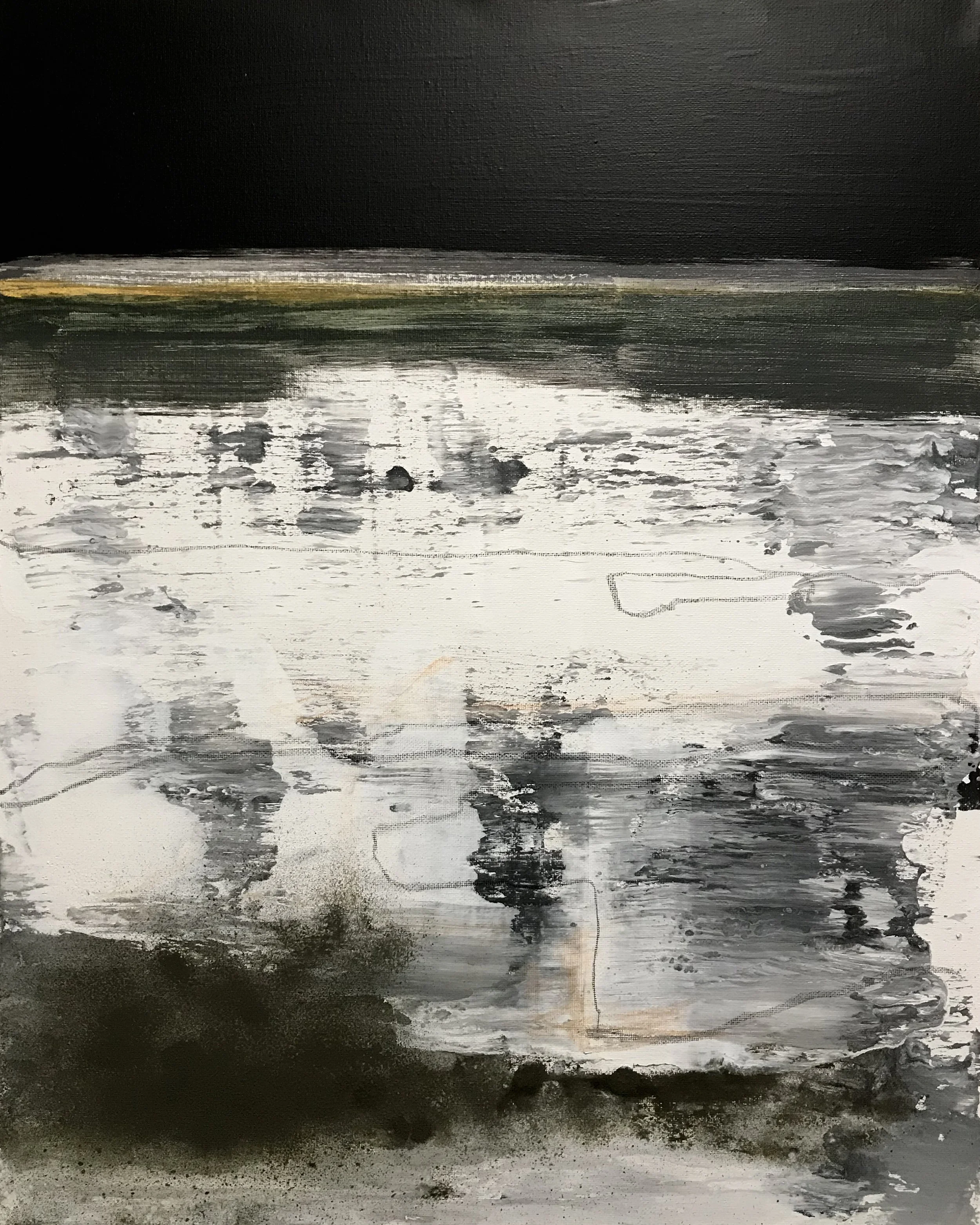 Series 16, Wanderer, 20" x 16,"  Acrylic And Charcoal On Canvas, 2023