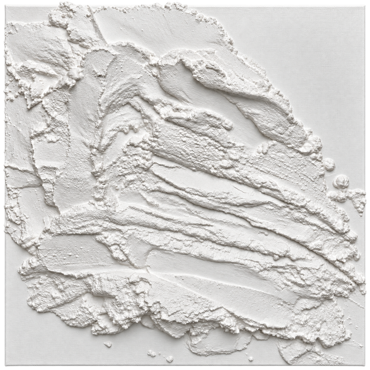 Excavating Through Time, Now Is I, 12" x 12,"  Concrete, Sika Fortifier, Mortar Mix, Acrylic, On Canvas, 2026