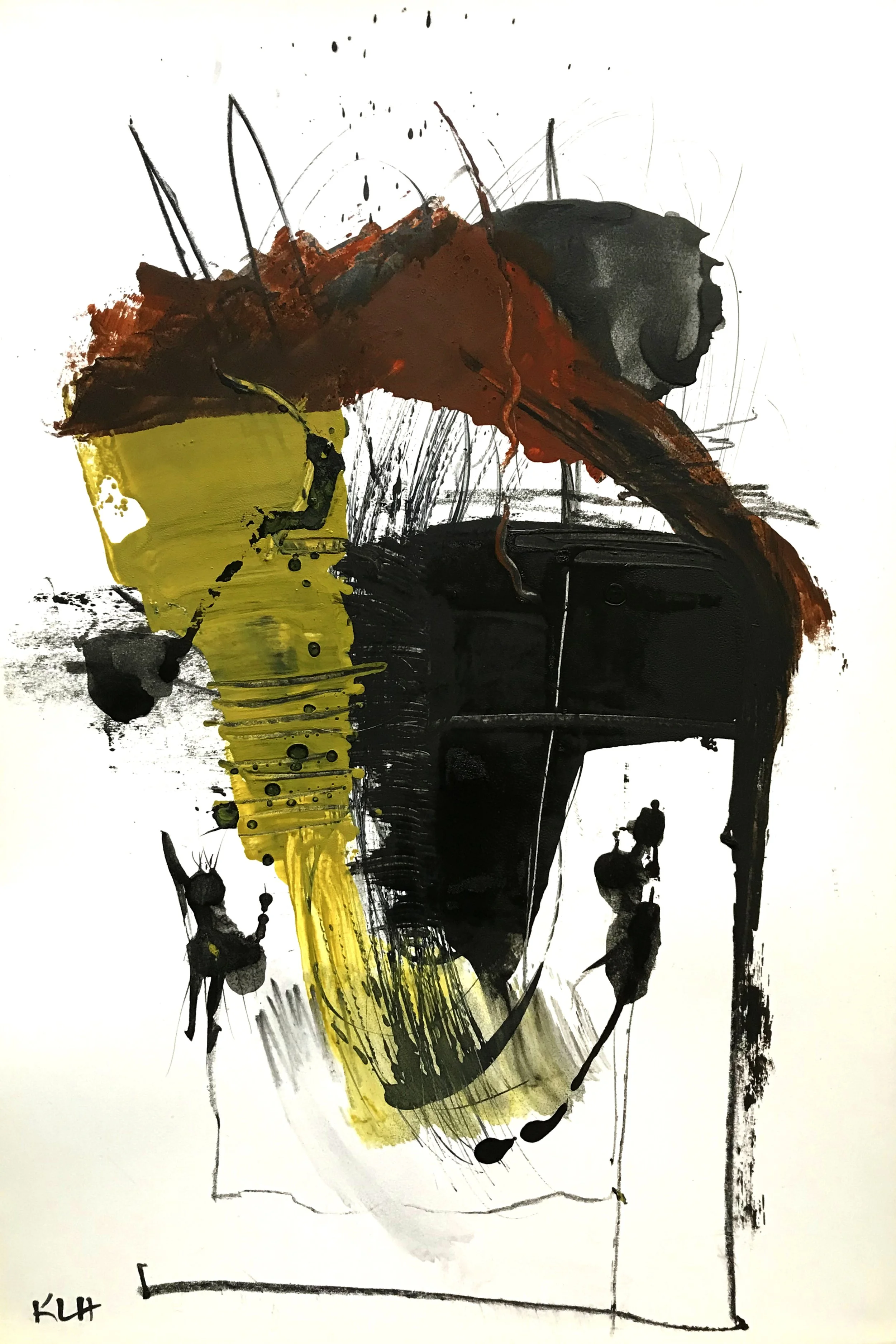 Playful Reality, #33, 17" x 11,"  Oil & Ink On Paper, 2022