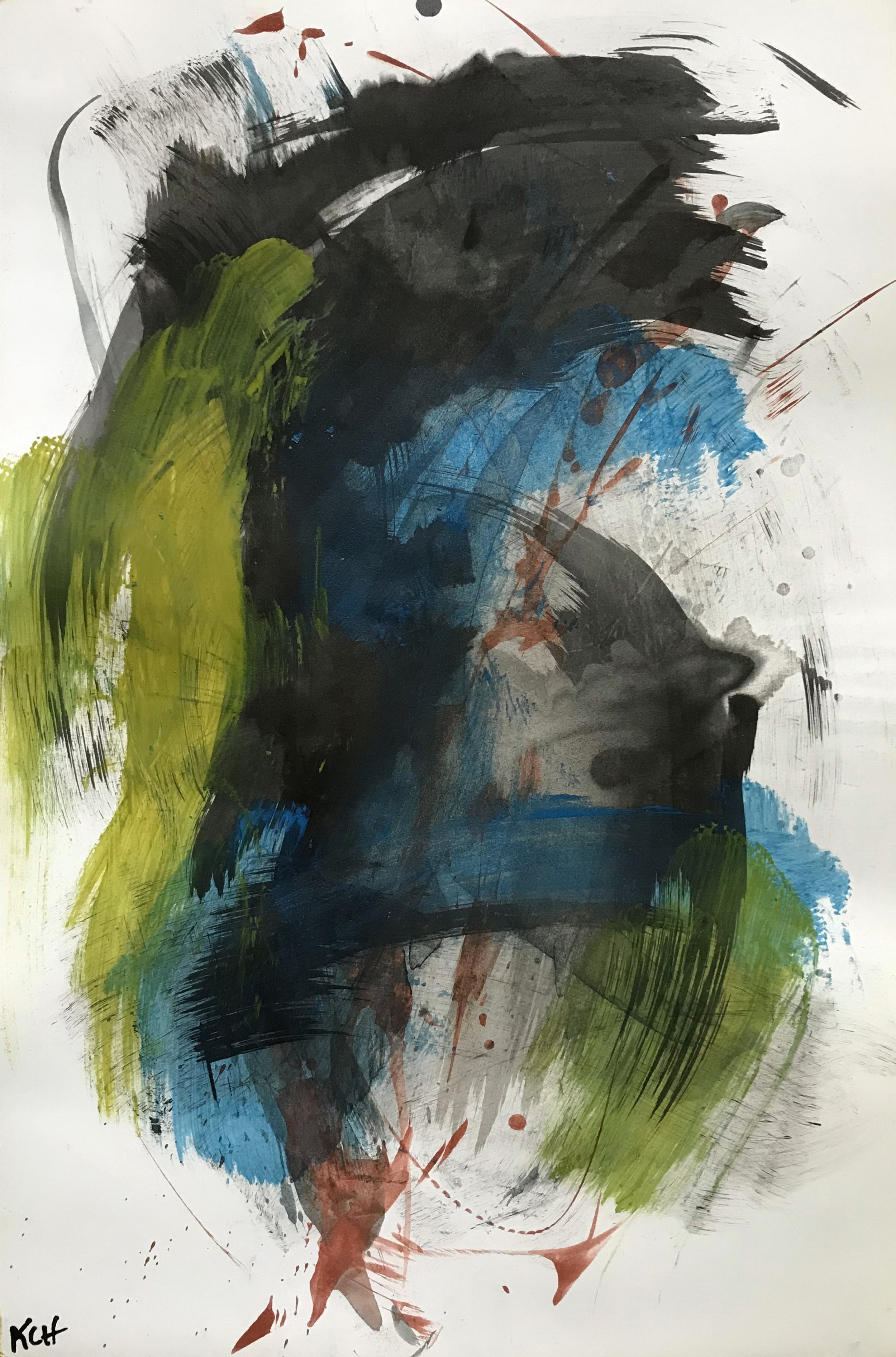 Playful Reality, #14, 17" x 11,"  Oil & Ink On Paper, 2022