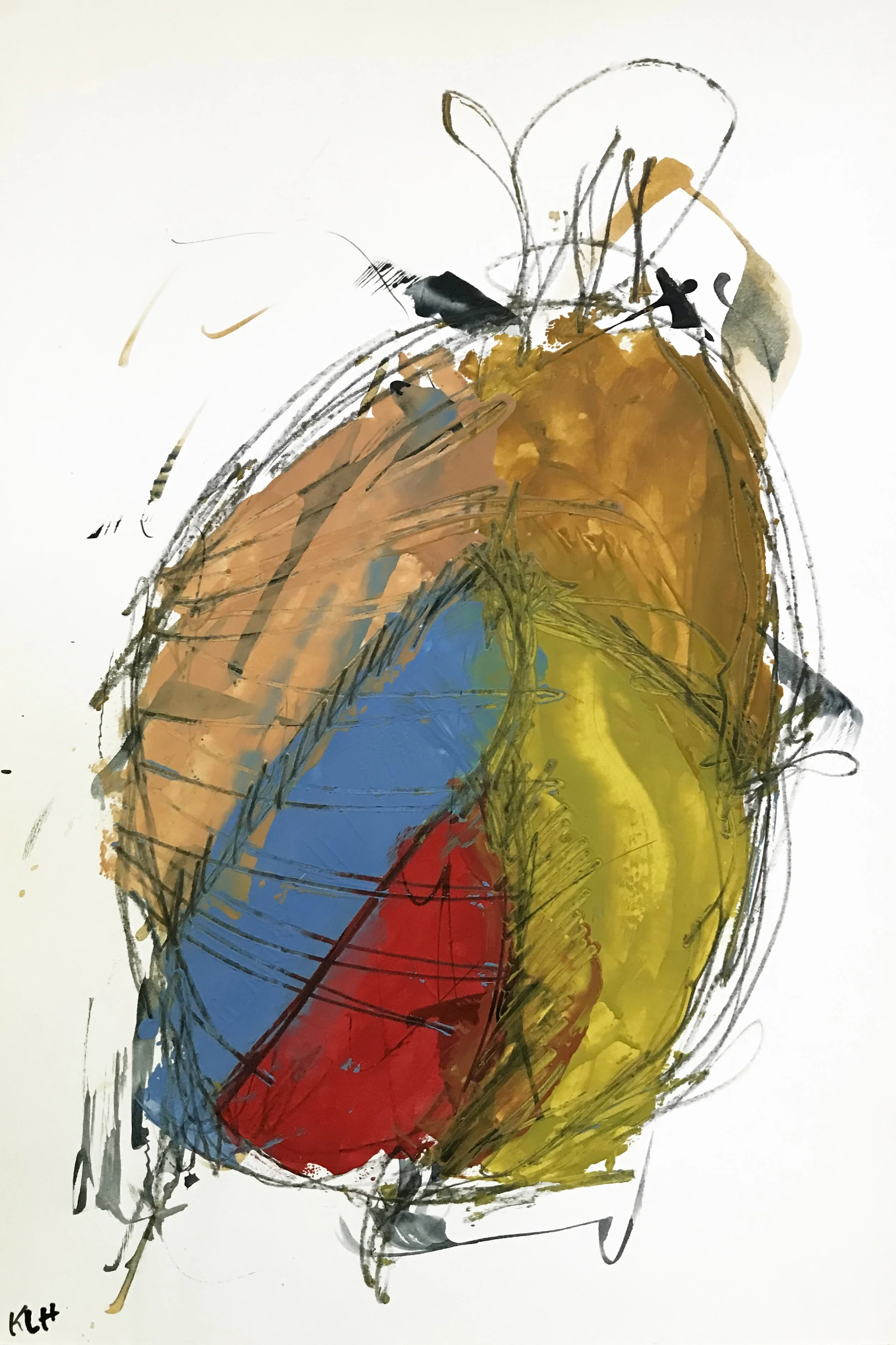 Playful Reality, #183, 17" x 11,"  Oil & Ink On Paper, 2022