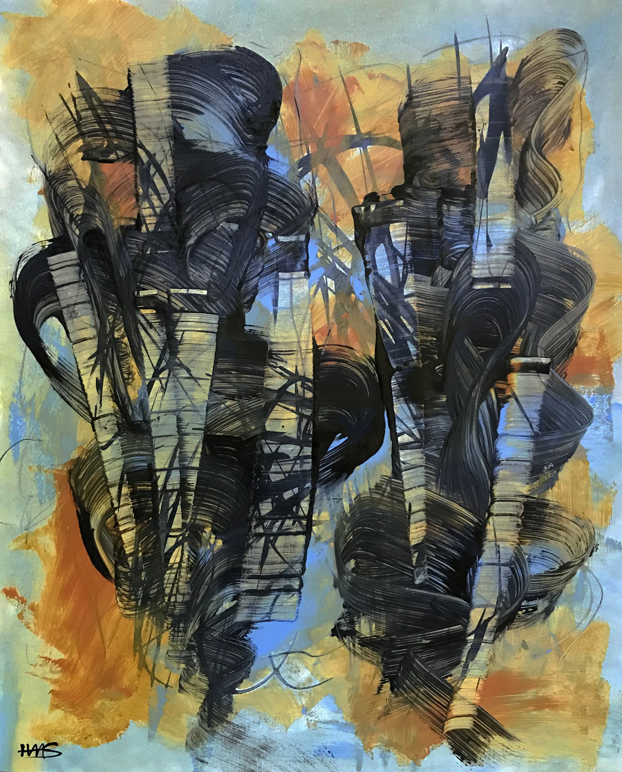 Seen & Unseen, #500, 24" x 19,"  Oil & Ink On Paper, 2022