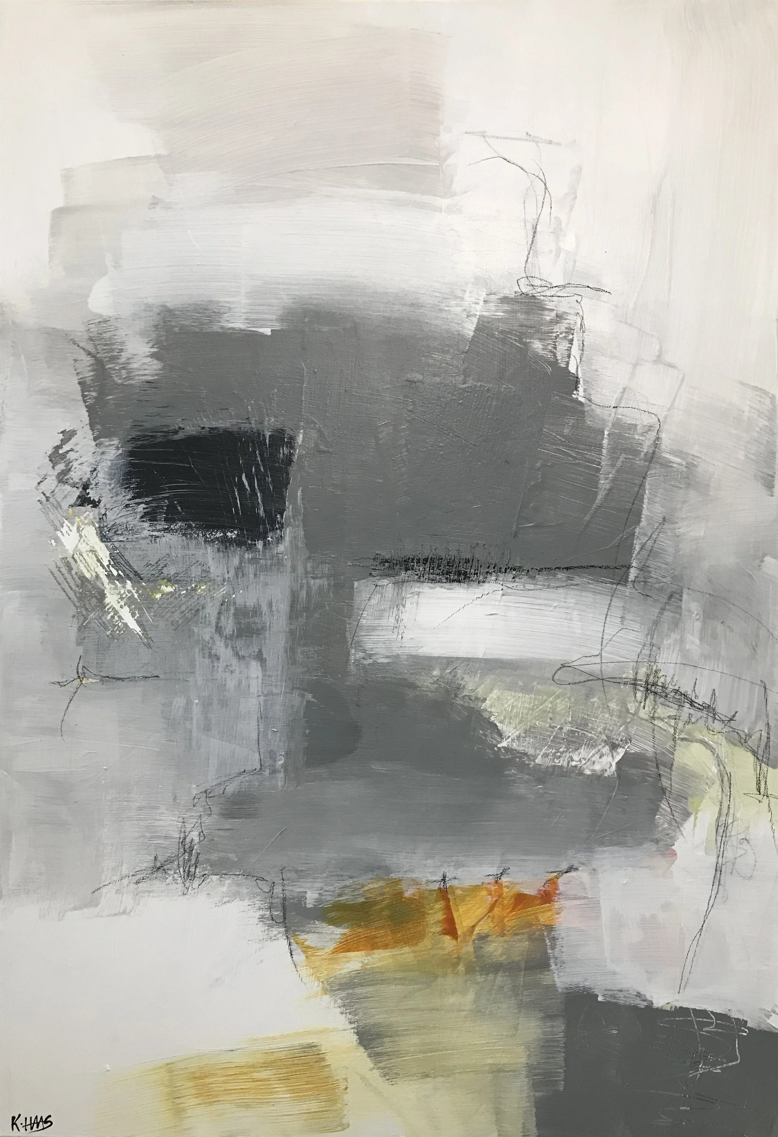 Of & Being, Submission Of Spirit, 36" x 24,"  Acrylic, Pastel On Canvas