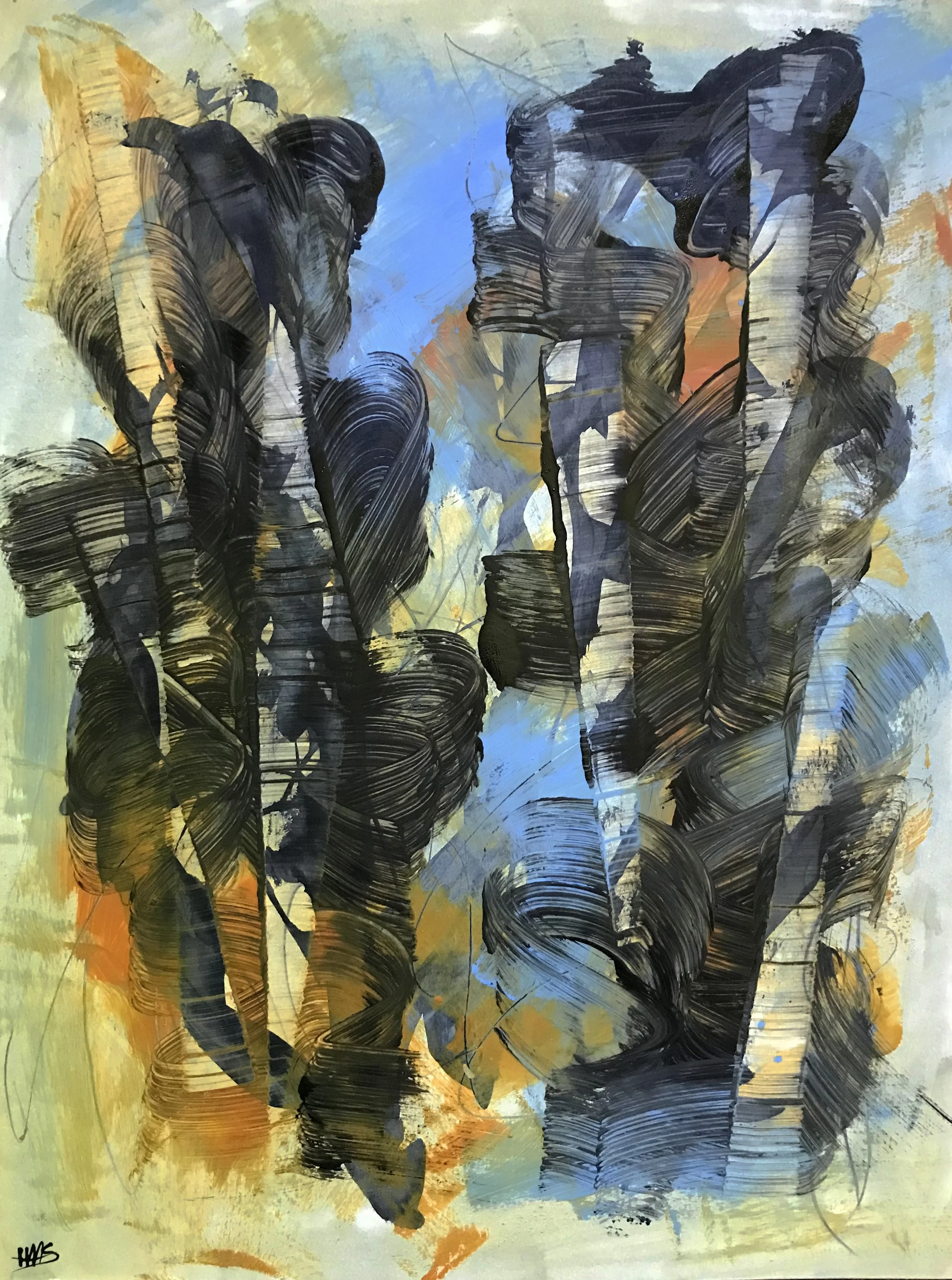 Seen & Unseen, #499, 24" x 19,"  Oil & Ink On Paper, 2022