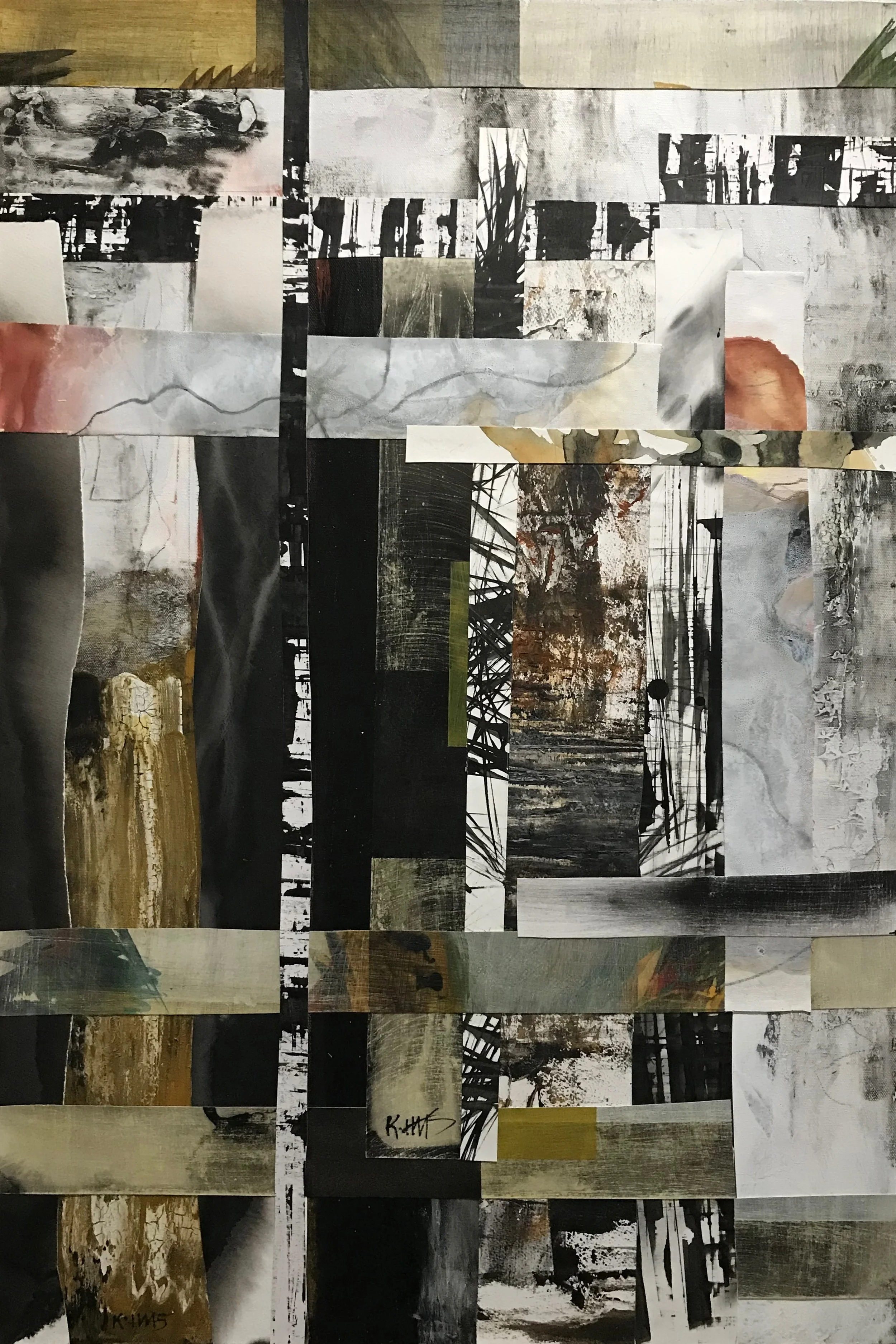 Sanctuary Disjointed Reality, 36" x 24,"  Oil, Acrylic, Ink, Graphite, Mixed Media Paper On Canvas, 2023