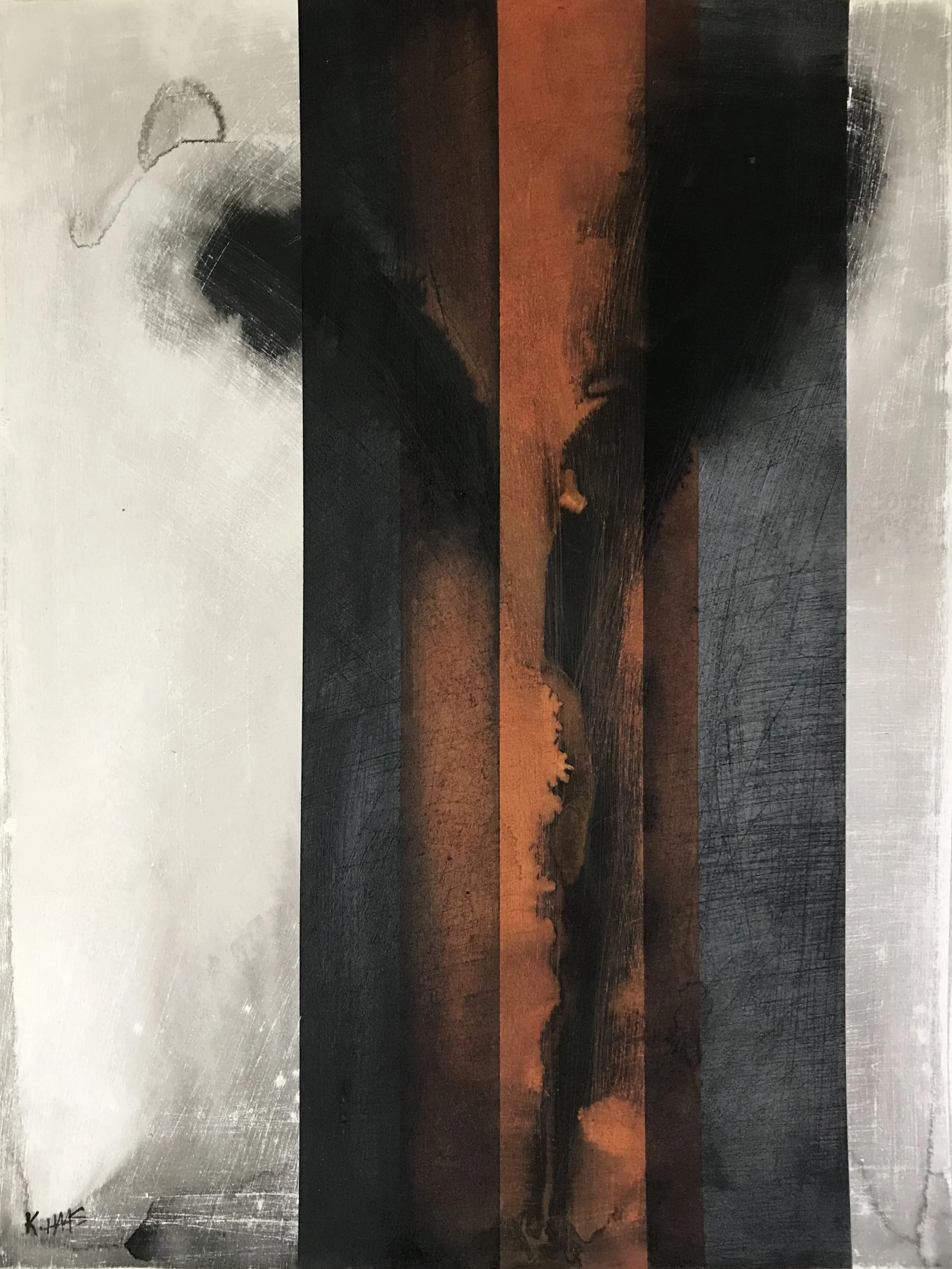 W an T , #144, 24" x 19,"  Oil & Ink On Paper, 2021