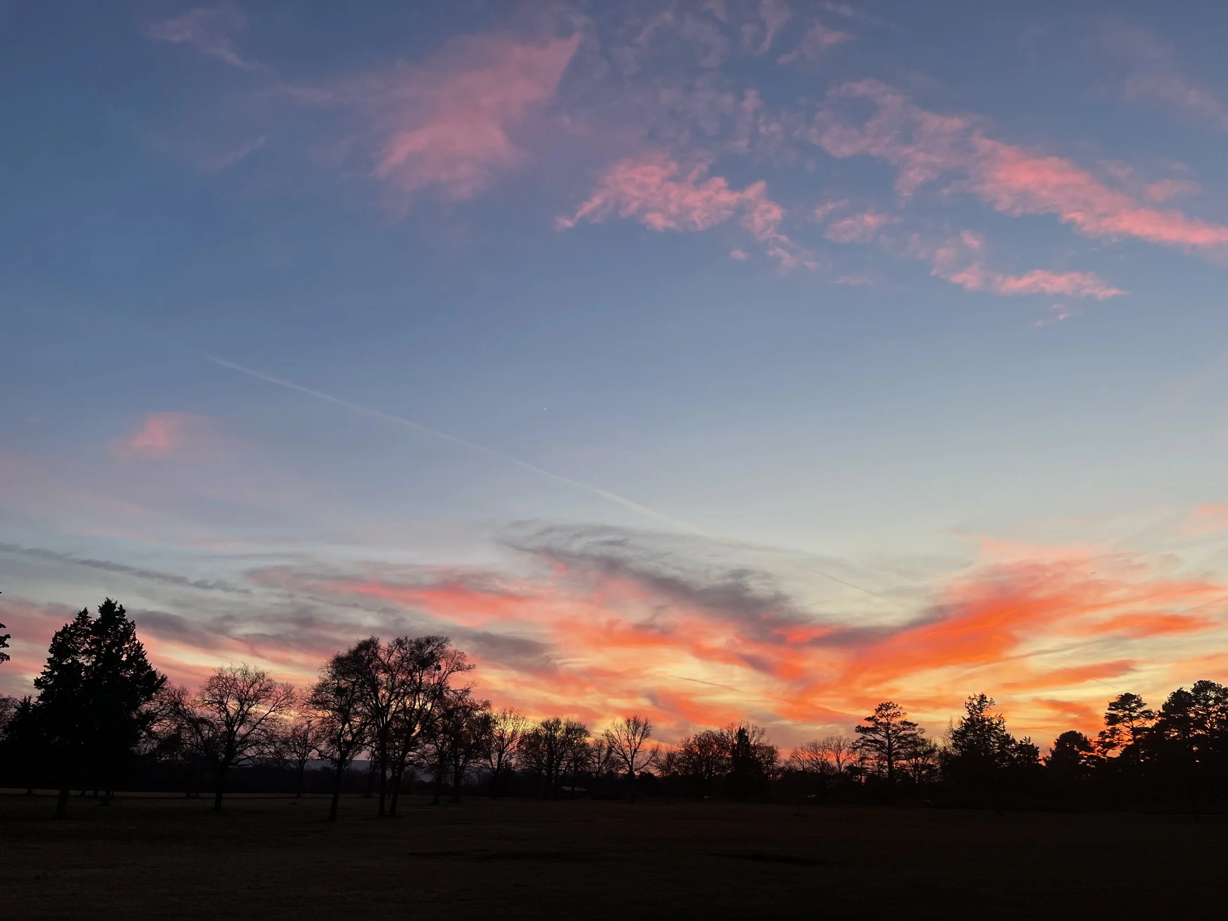 Sunset over the open landscape at Timber Ridge Estates