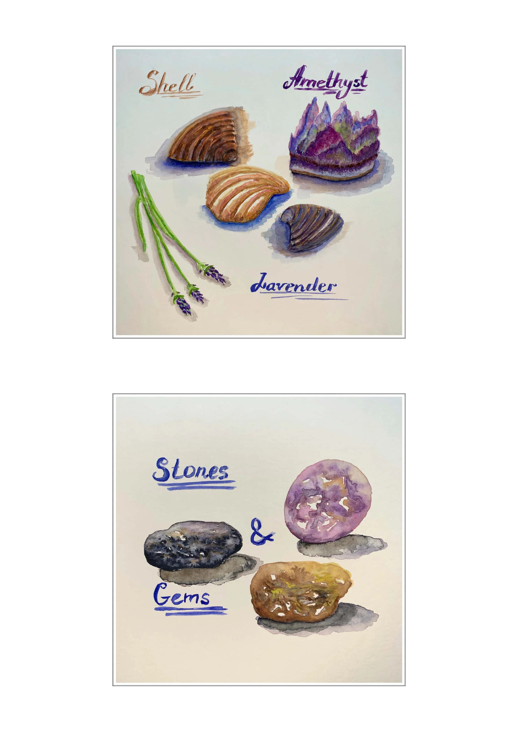 SHELLS, GEMS AND STONES