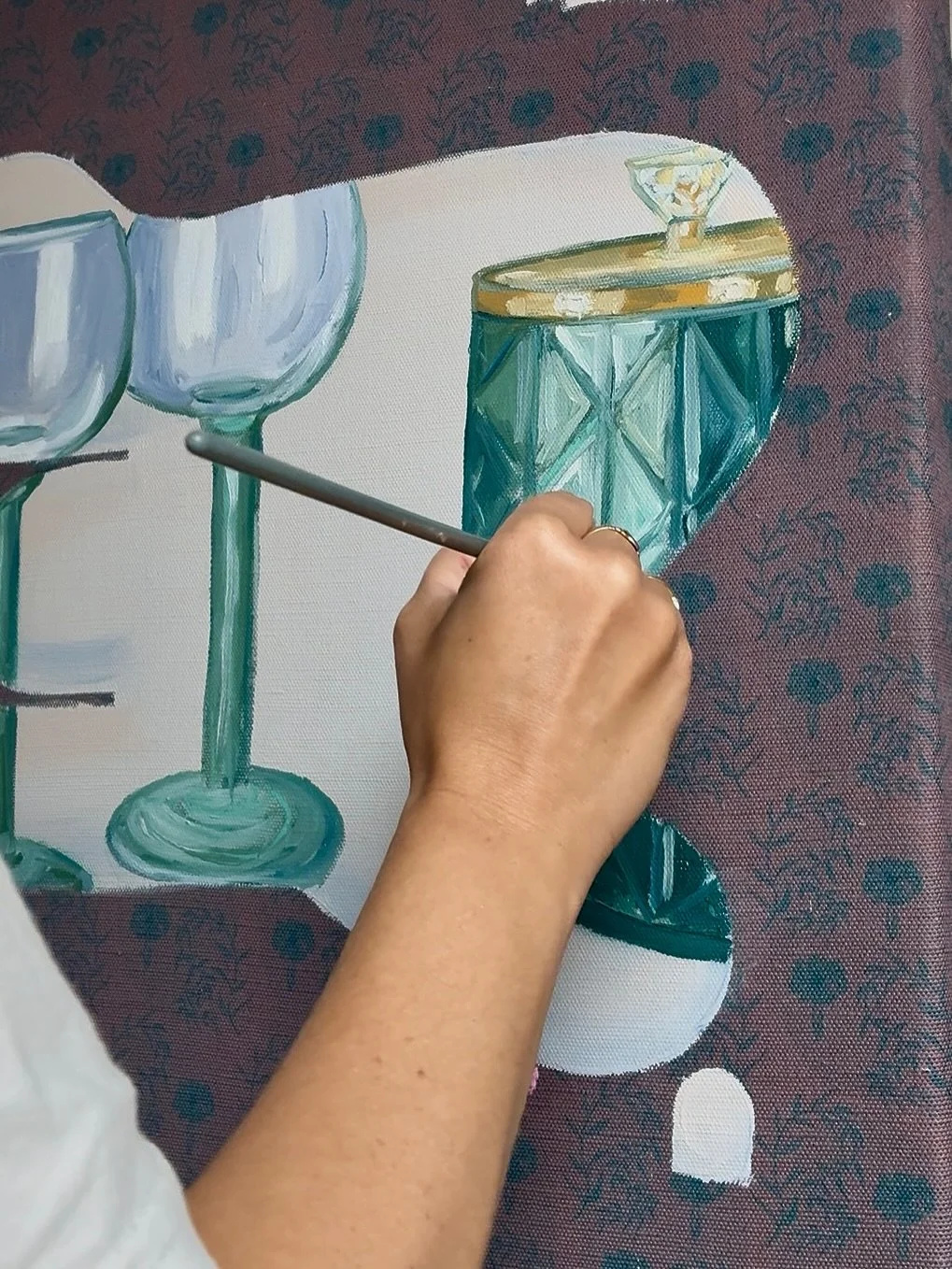 A new collection is in the making&hellip; 

From designing the canvas to arranging still life with real objects, placing layers carefully, and letting the painting emerge from empty space. This new series of paintings tells the story of the tradition