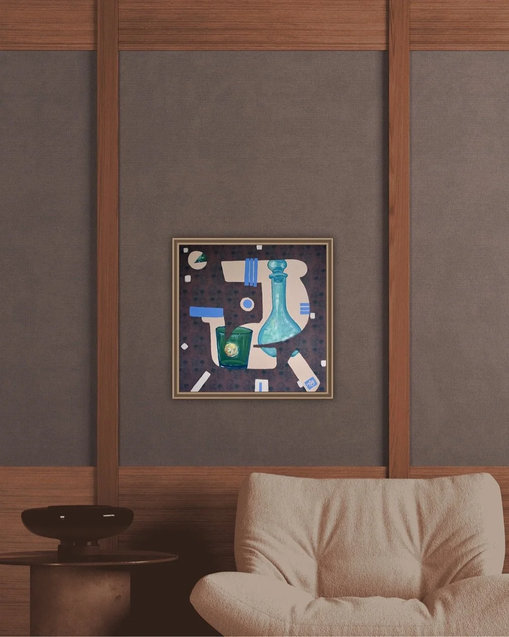 Take a moment to explore The Lost Era, Vol. 4.
A delicate jar paired with green glass sit within an abstract composition. For this piece, I used vintage glass I purchased years ago and saved for this very moment. The jar was given to me from my frien