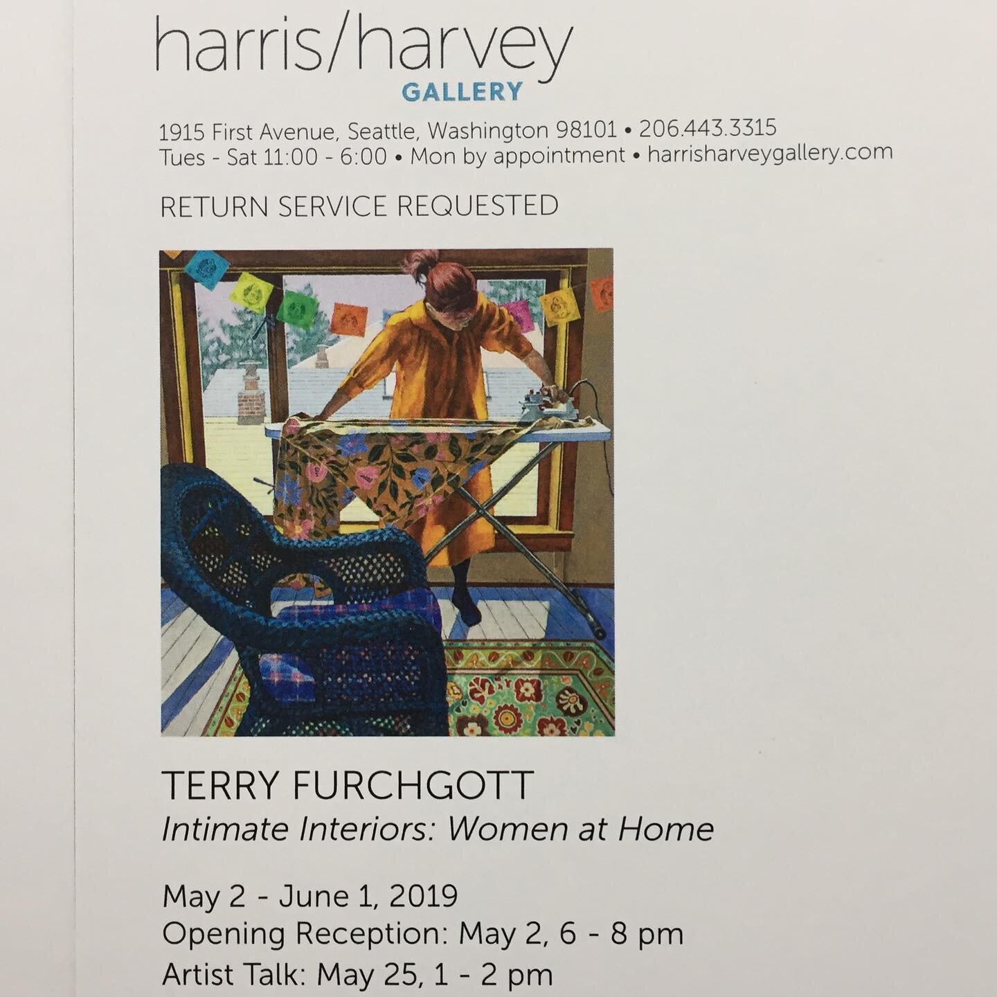 I am giving an ARTIST TALK at the  Harris Harvey Gallery next Saturday May 25 from 1:00 - 2:00!!!
I will discuss my method and stages of work, choices of color and composition, major influences, use of both live models and photos, subject matter and 
