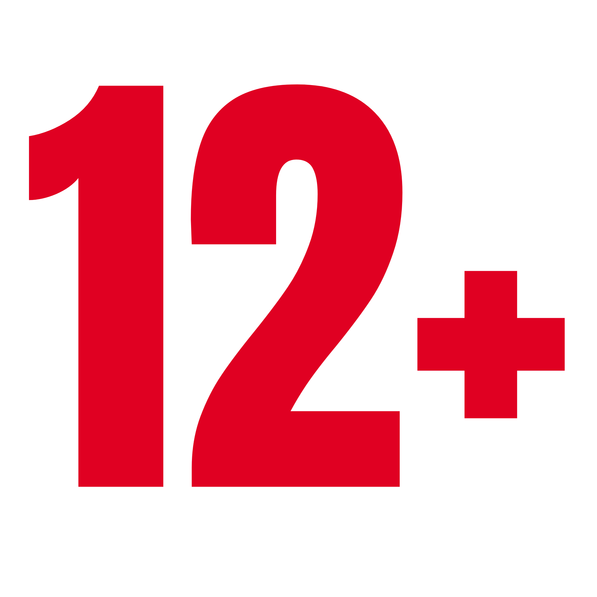 Red “12+” text on a black background, indicating services are available for ages 12 and up.