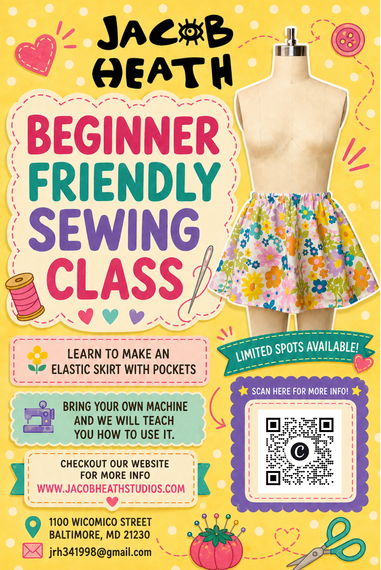 Elastic waist A-line skirt class