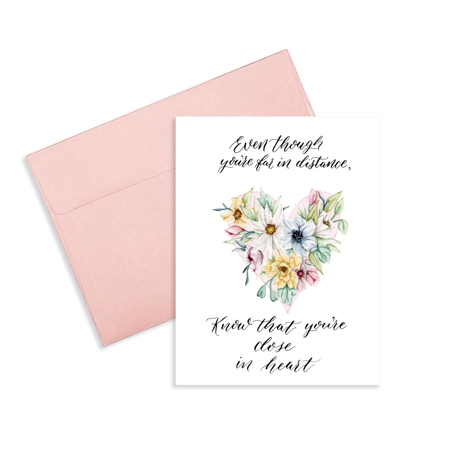 Close in heart watercolor valentine's card