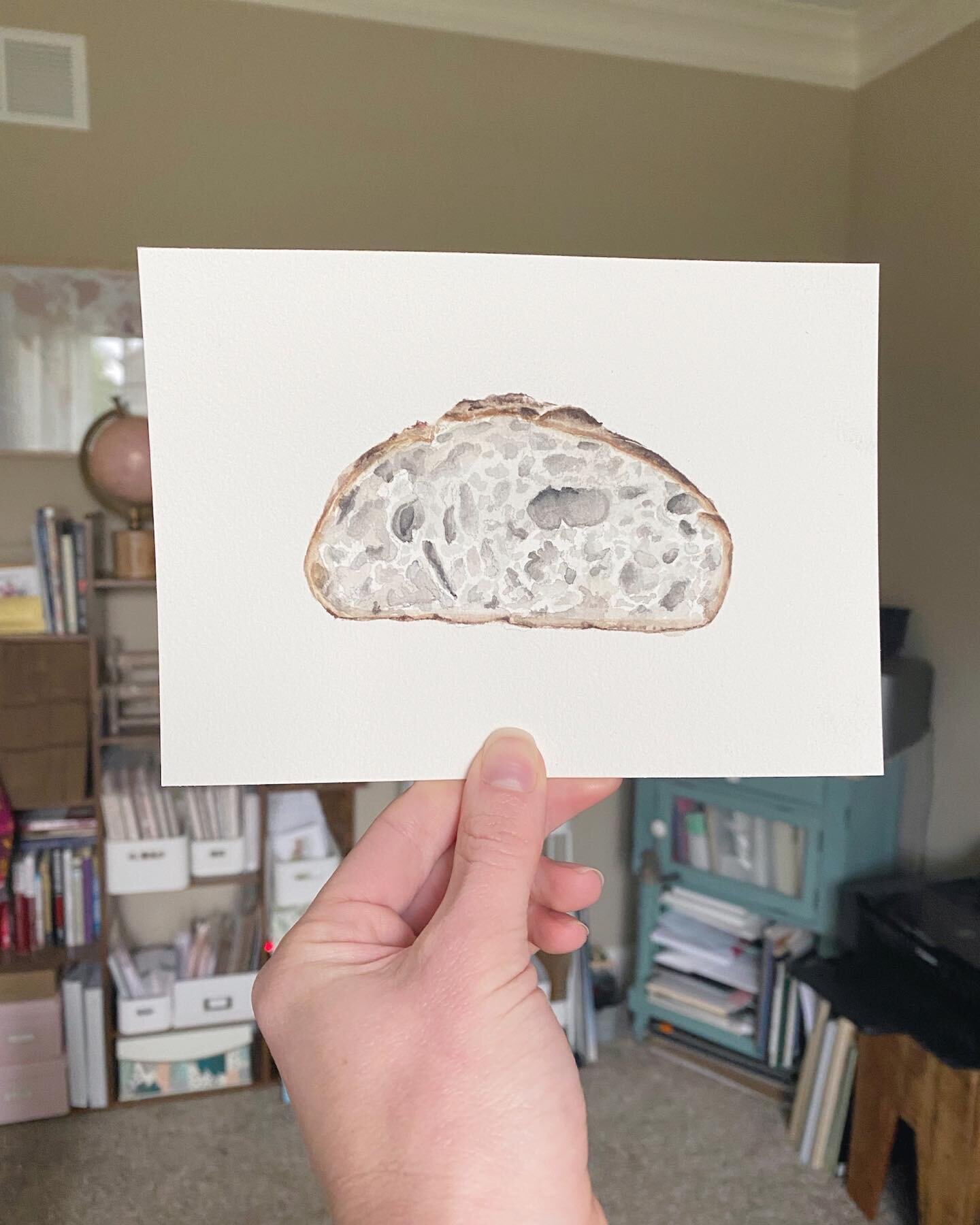 More bread, what can I say?!?! 

I will be using this, my previous sourdough loaf, and maybe one more painting to create a few products&hellip; still deciding what :) 

Happy to have gotten #oneadayinmay checked off the list today because weekends ar