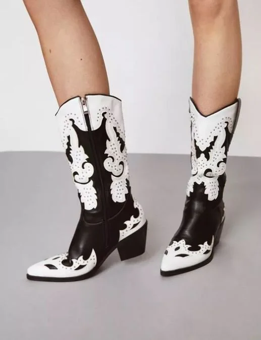 Nasty Gal - Faux Leather Cowboy Boots