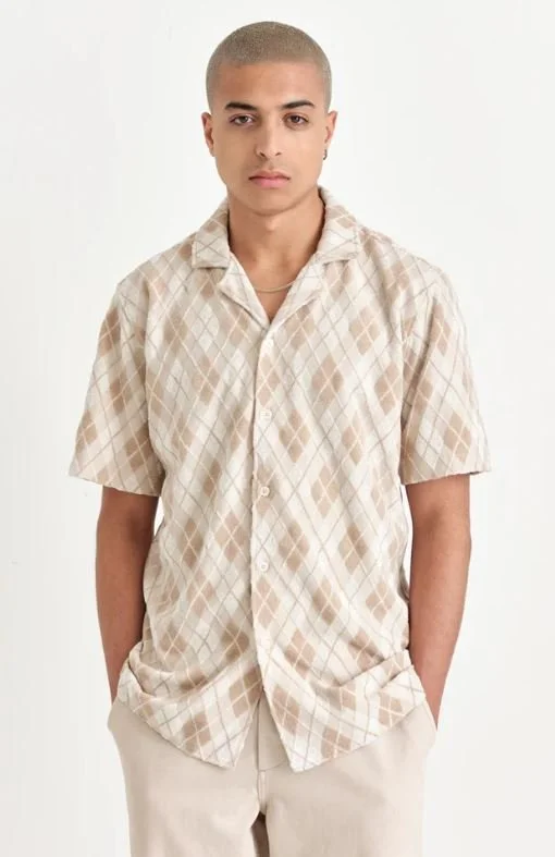 Wax London - Didcot Shirt Natural Terry Towel